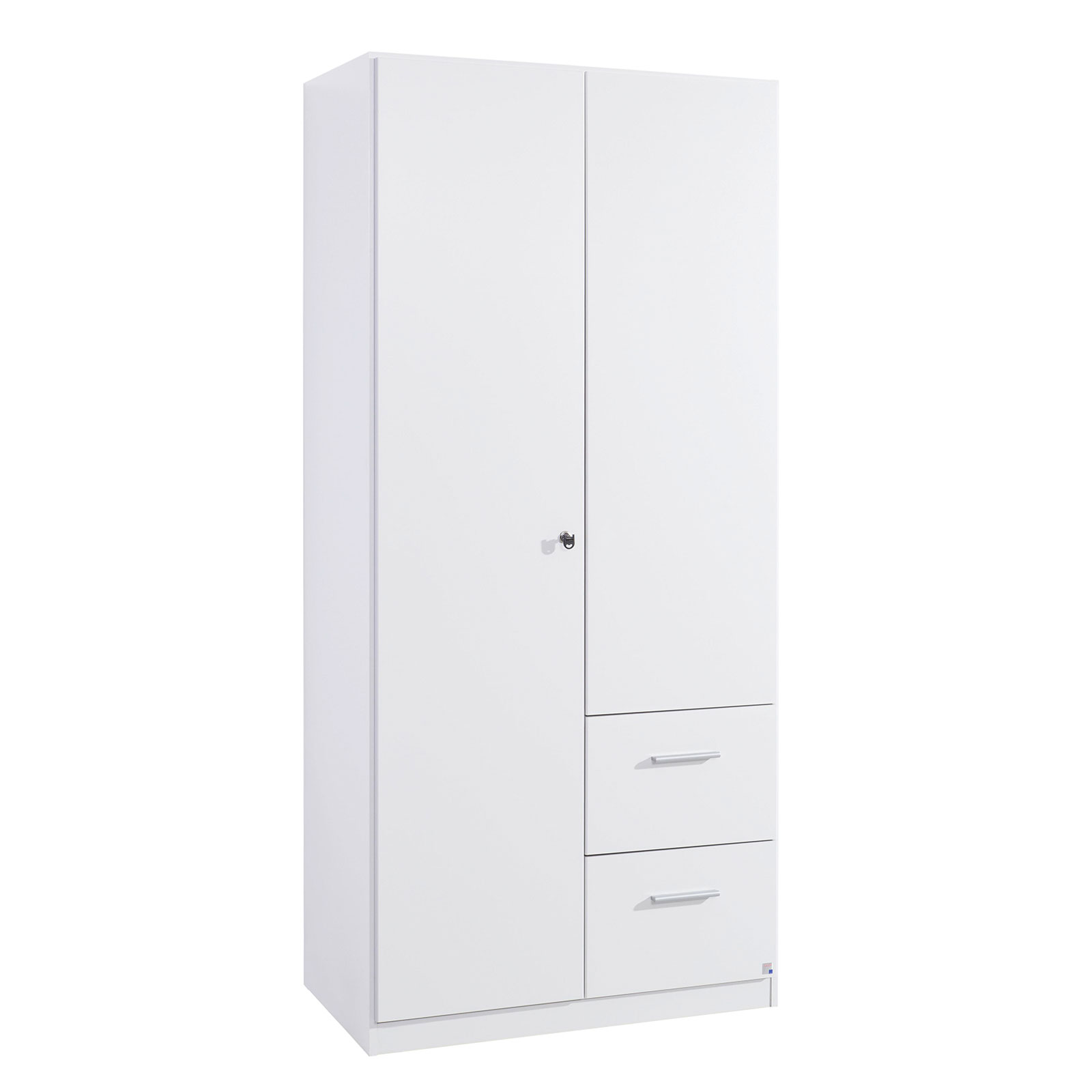 Drehtürenschrank - alpinweiß - abschließbar - 97 cm breit