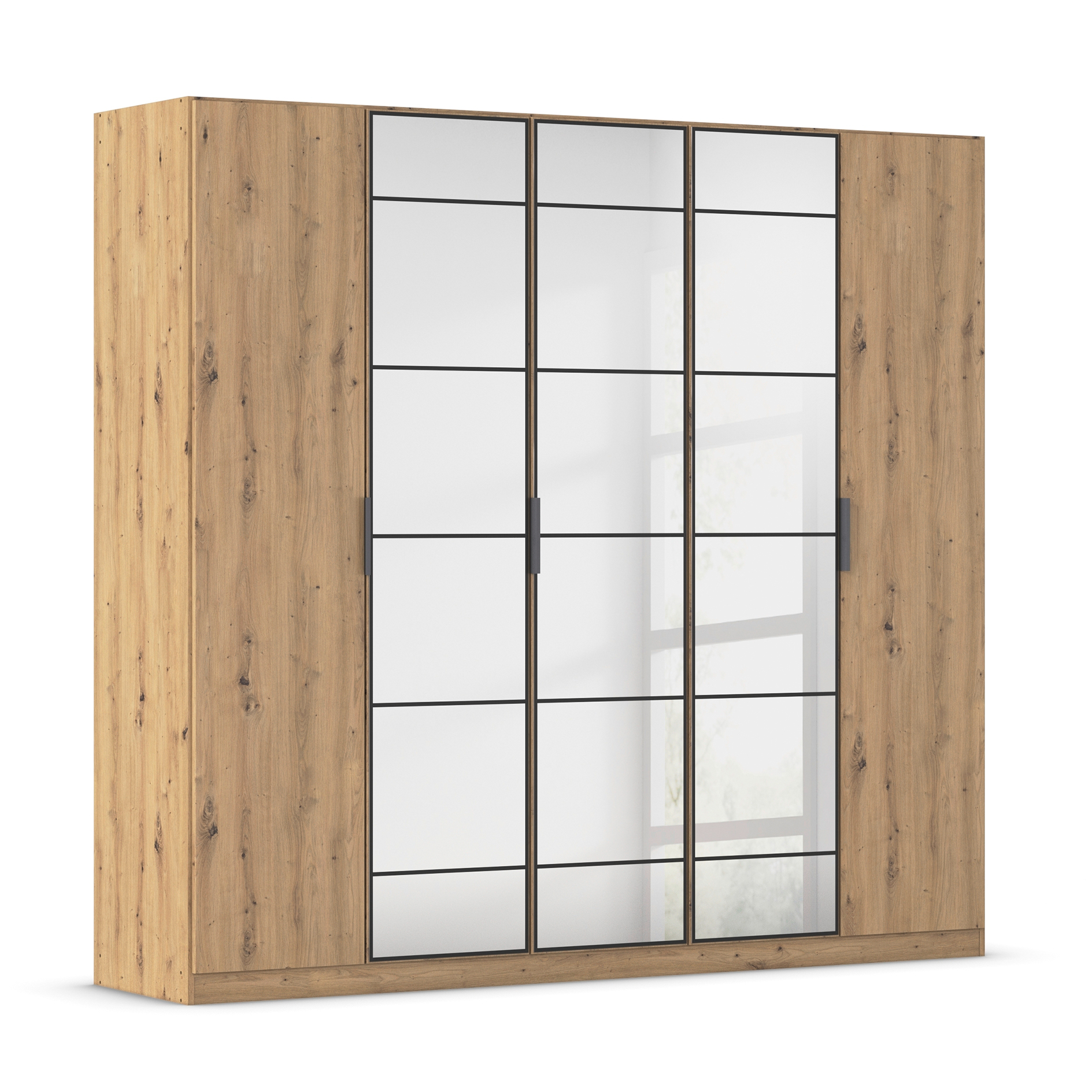 Drehtürenschrank - Artisan Eiche - 5-türig - Spiegel - 226 cm