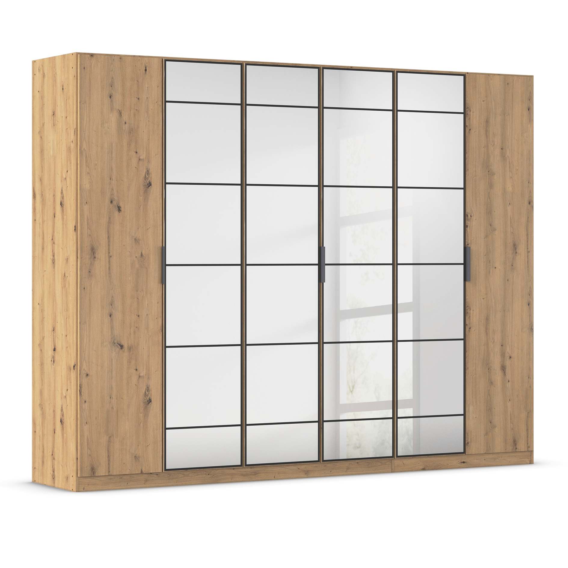 Drehtürenschrank - Artisan Eiche - 6-türig - Spiegel - 271 cm