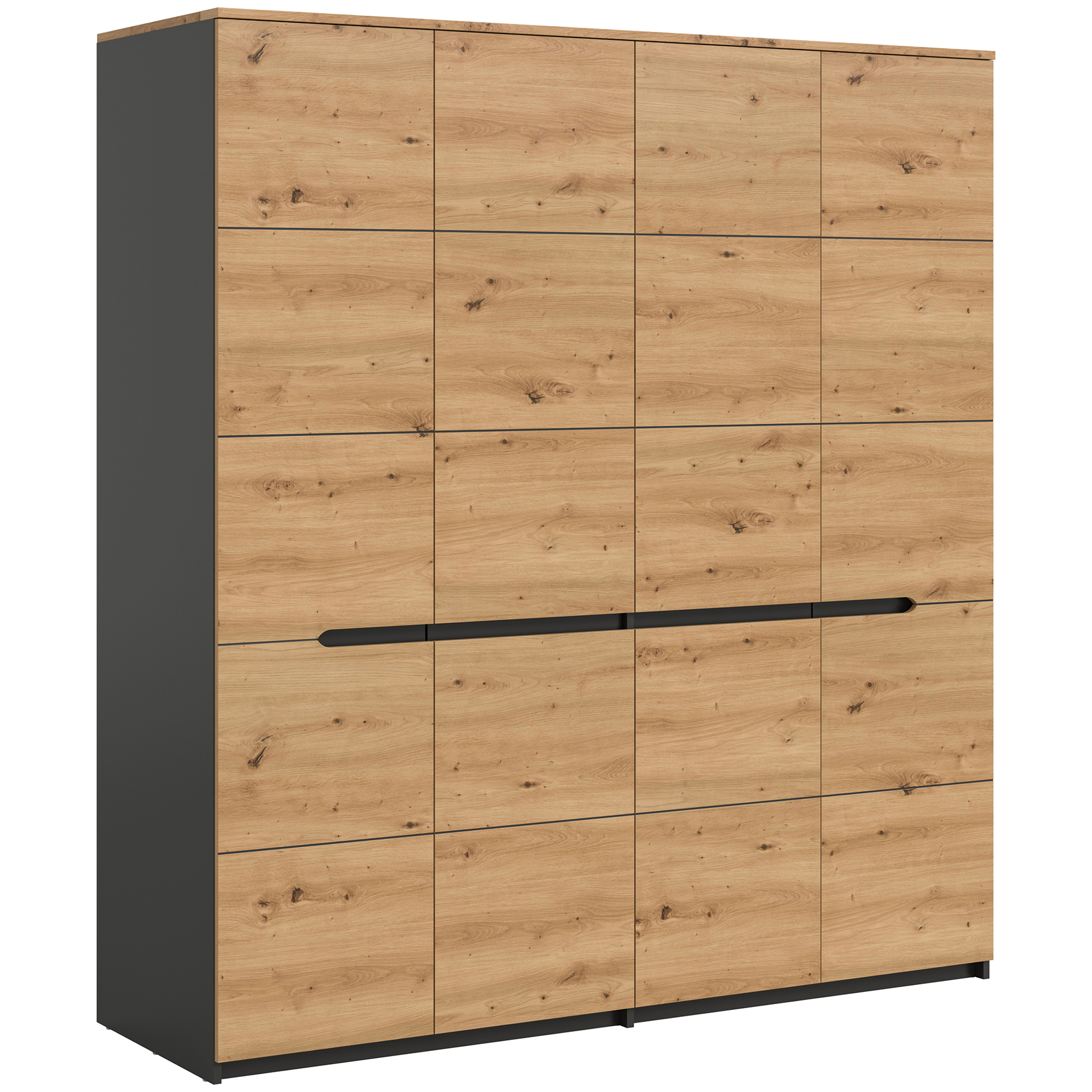 Drehtürenschrank CANU - Artisan Eiche - Basalt grau - 180 cm