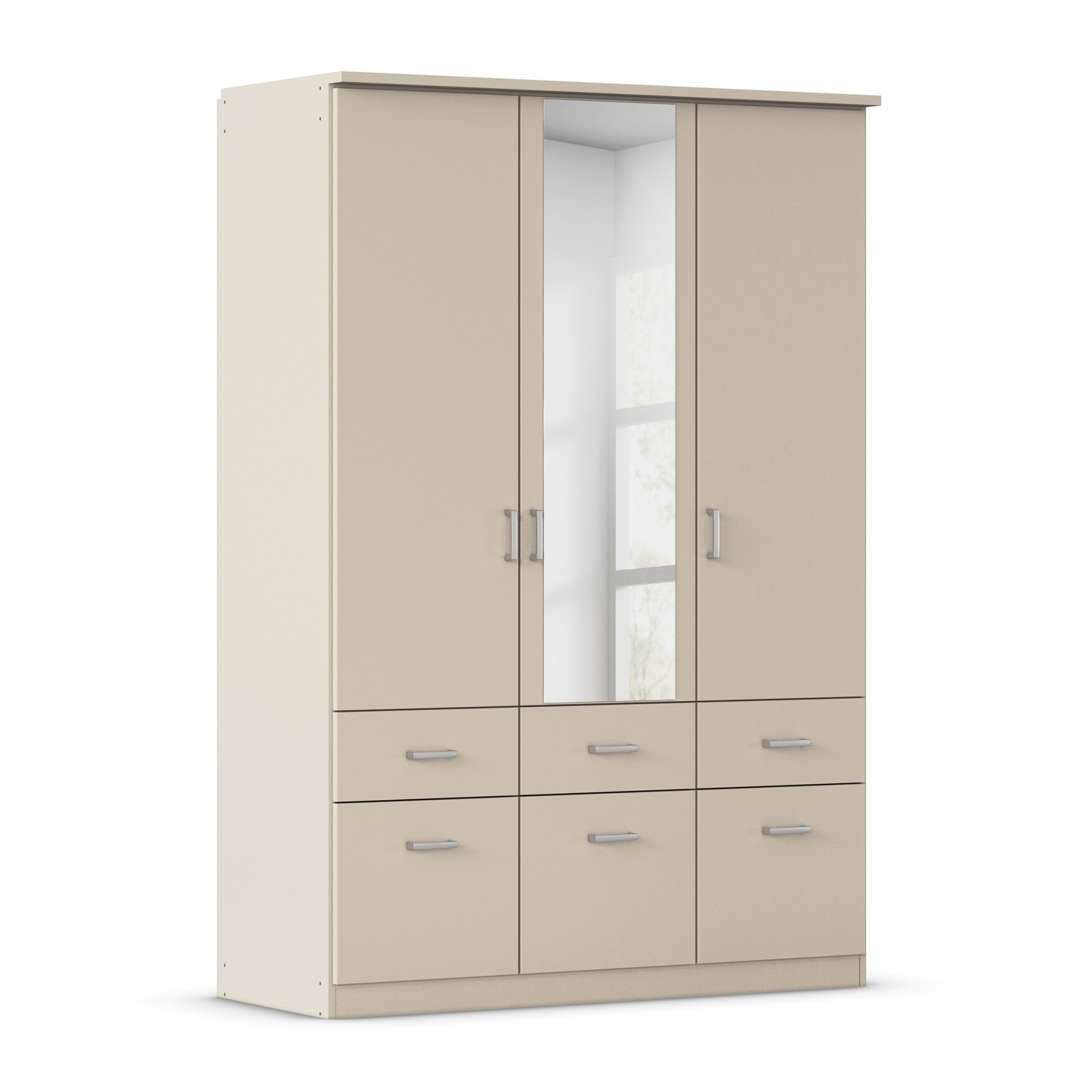 Drehtürenschrank - champagner - 136 cm breit