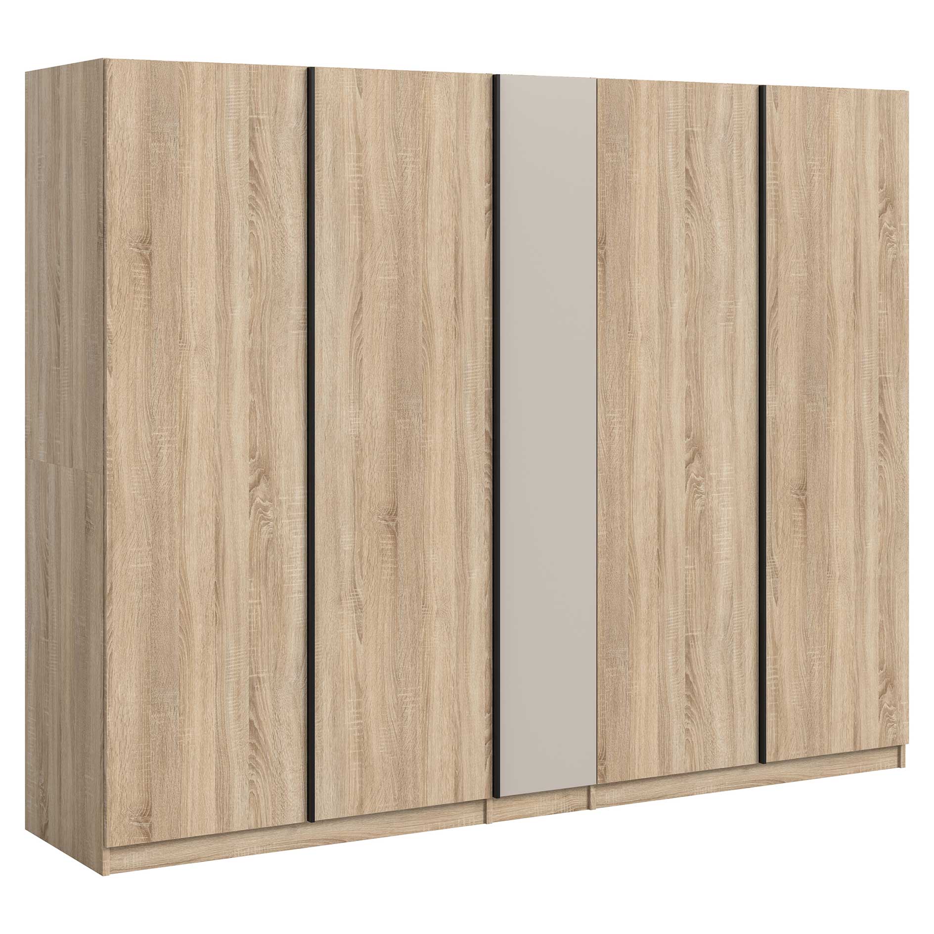 Drehtürenschrank OAKLAND - Sonoma Eiche - Kaschmir - 5-türig - 230 cm