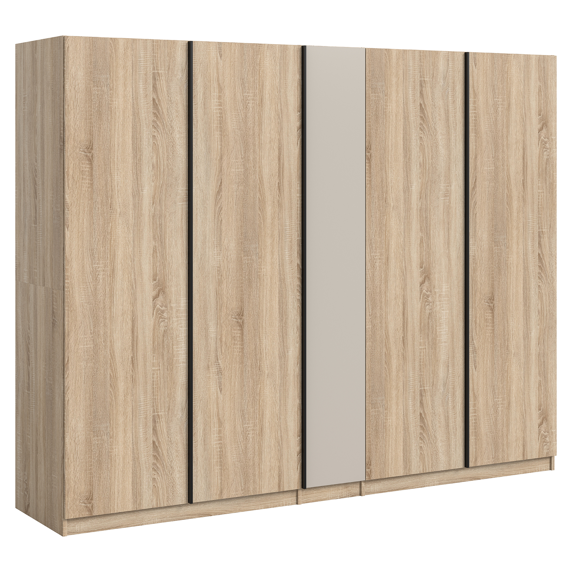 Drehtürenschrank OAKLAND - Sonoma Eiche - Kashmir - 5-türig - 230 cm