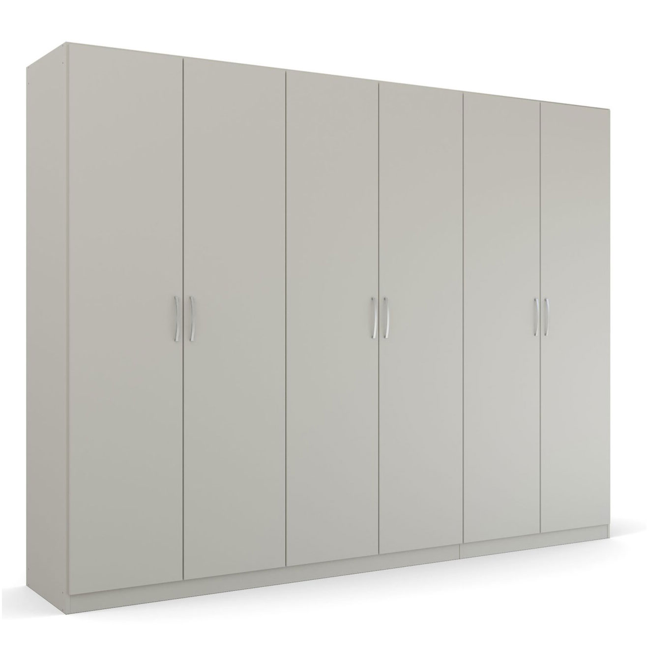 Drehtürenschrank - seidengrau - 6 Türen - 271 cm