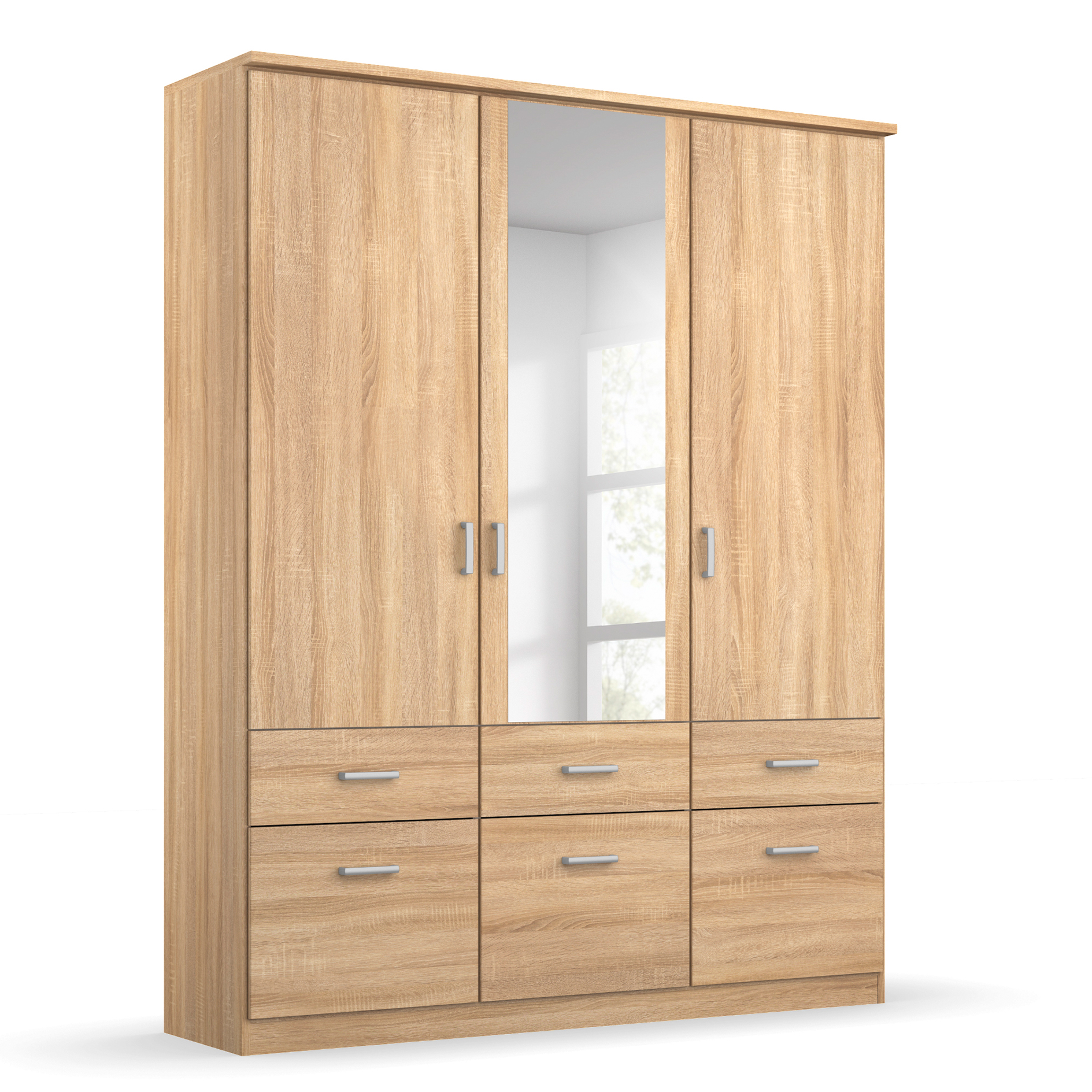 Drehtürenschrank - Sonoma Eiche - 136 cm breit