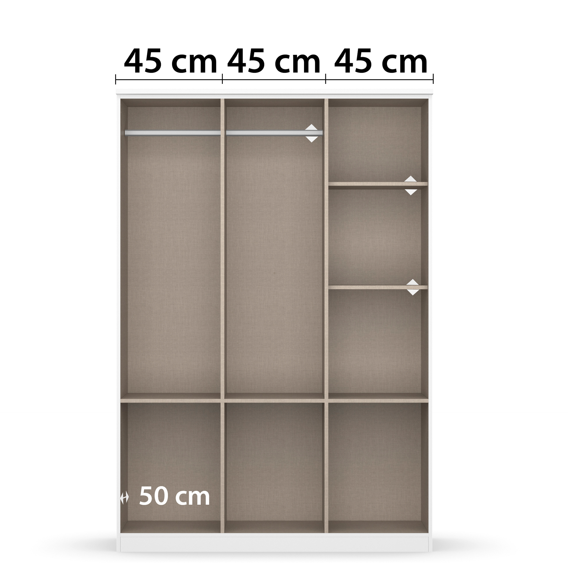 Drehtürenschrank - Sonoma Eiche - 136 cm breit