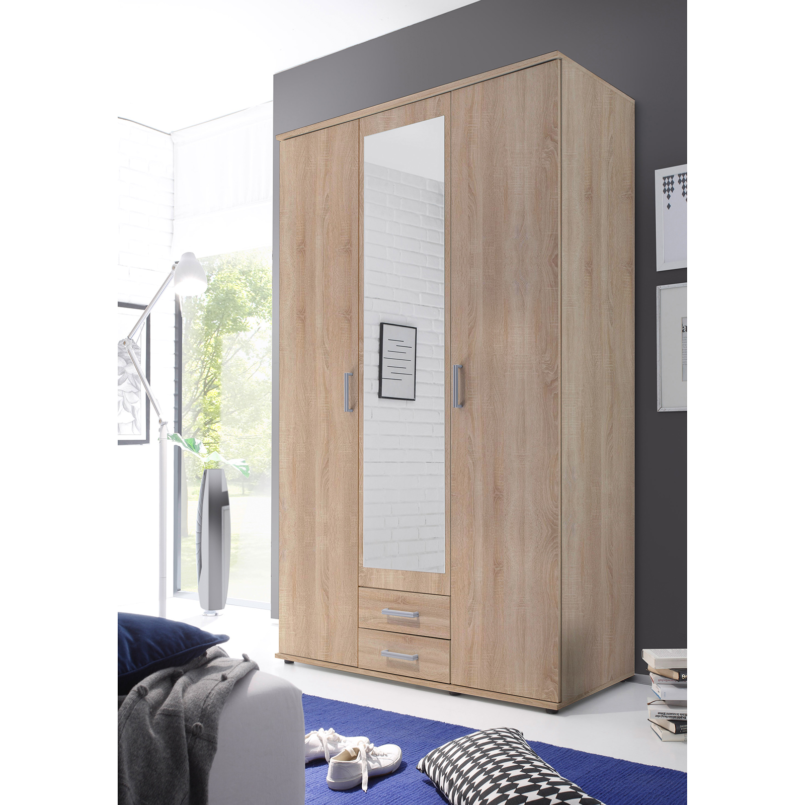 Drehtüren Vanity - Eiche Sägerau Dekor (breite: 90 Cm - 2