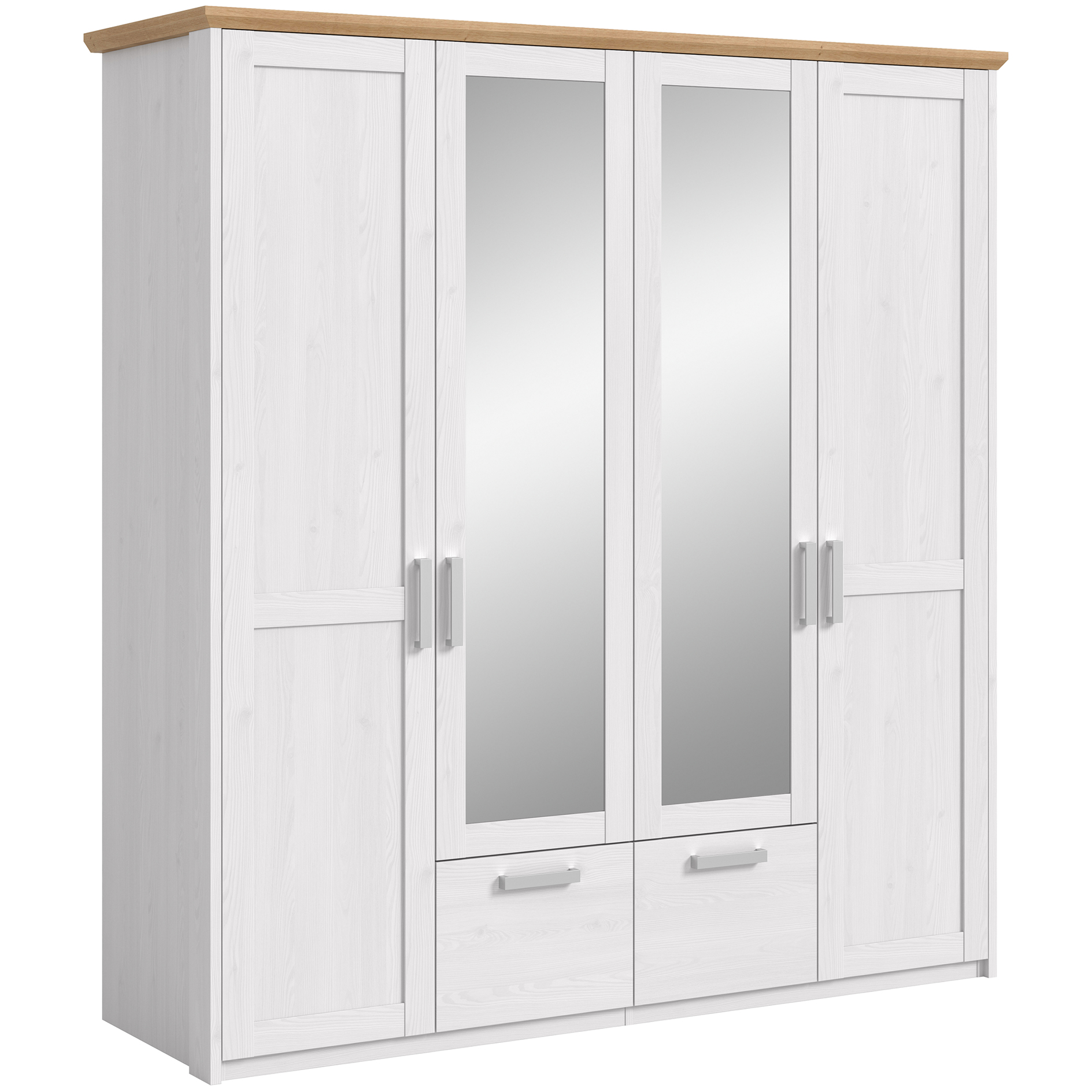 Drehtürenschrank VERONA - Sibiu Lärche - Artisan Eiche - 2 Spiegeltüren