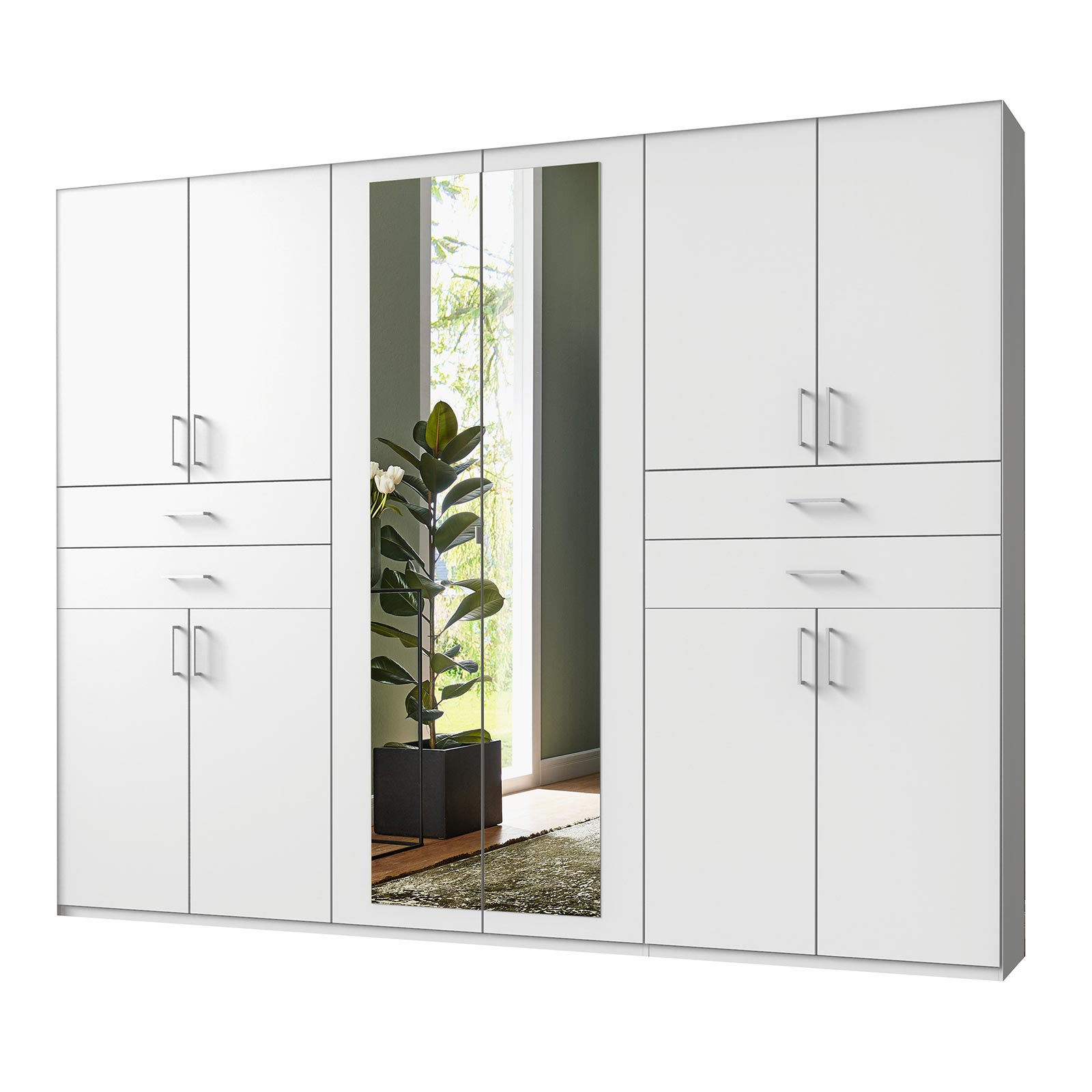 drehtürenschrank - weiß - 10 türen - 270 cm breit