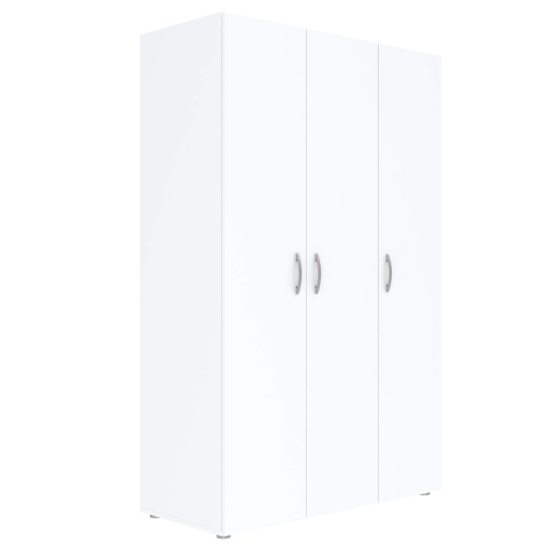 Drehtürenschrank - weiß - 3-türig - 111 cm