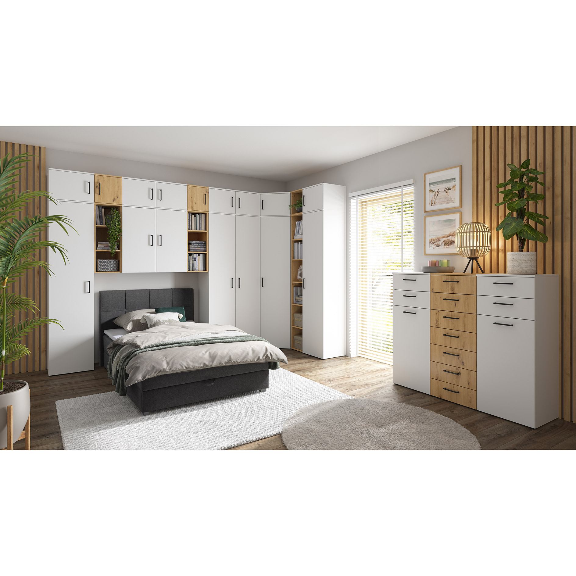 Drehtürenschrank - weiß - Breite 80 cm