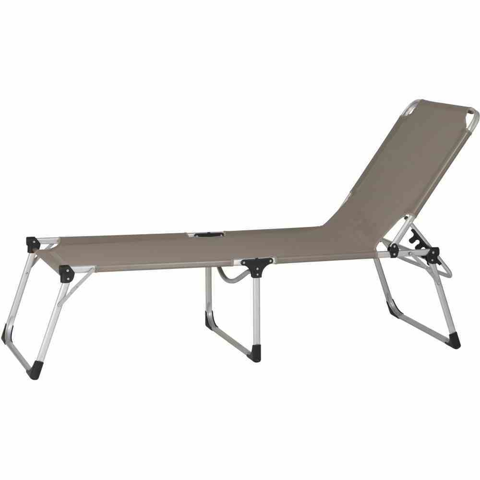 Dreibeinliege XXL - taupe-silber - 69x201 cm