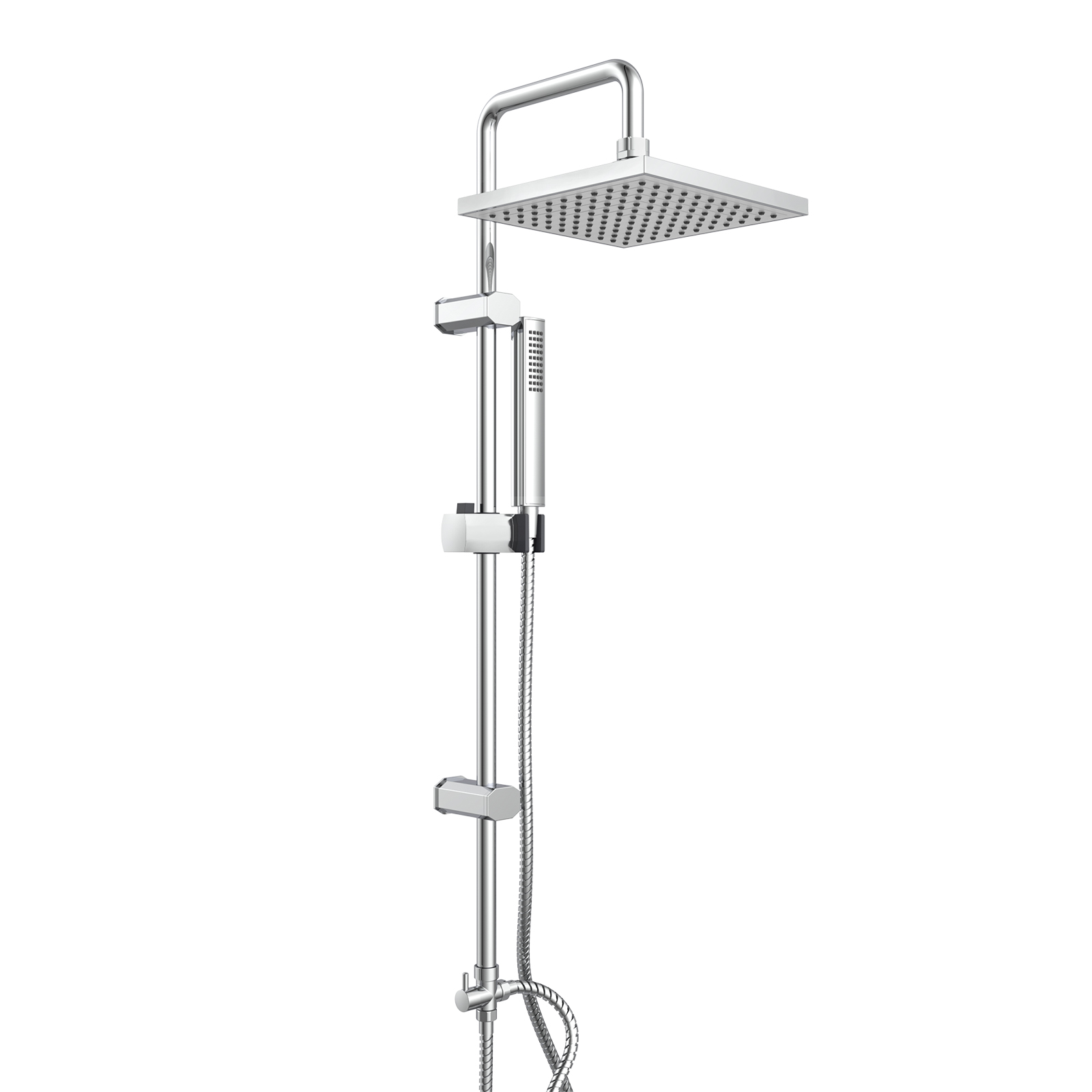 Duschset Mit 6 Zoll Regenduschkopf & Einhandbrause – Inkl. Ventil, Chrom, Für Einfache Installation