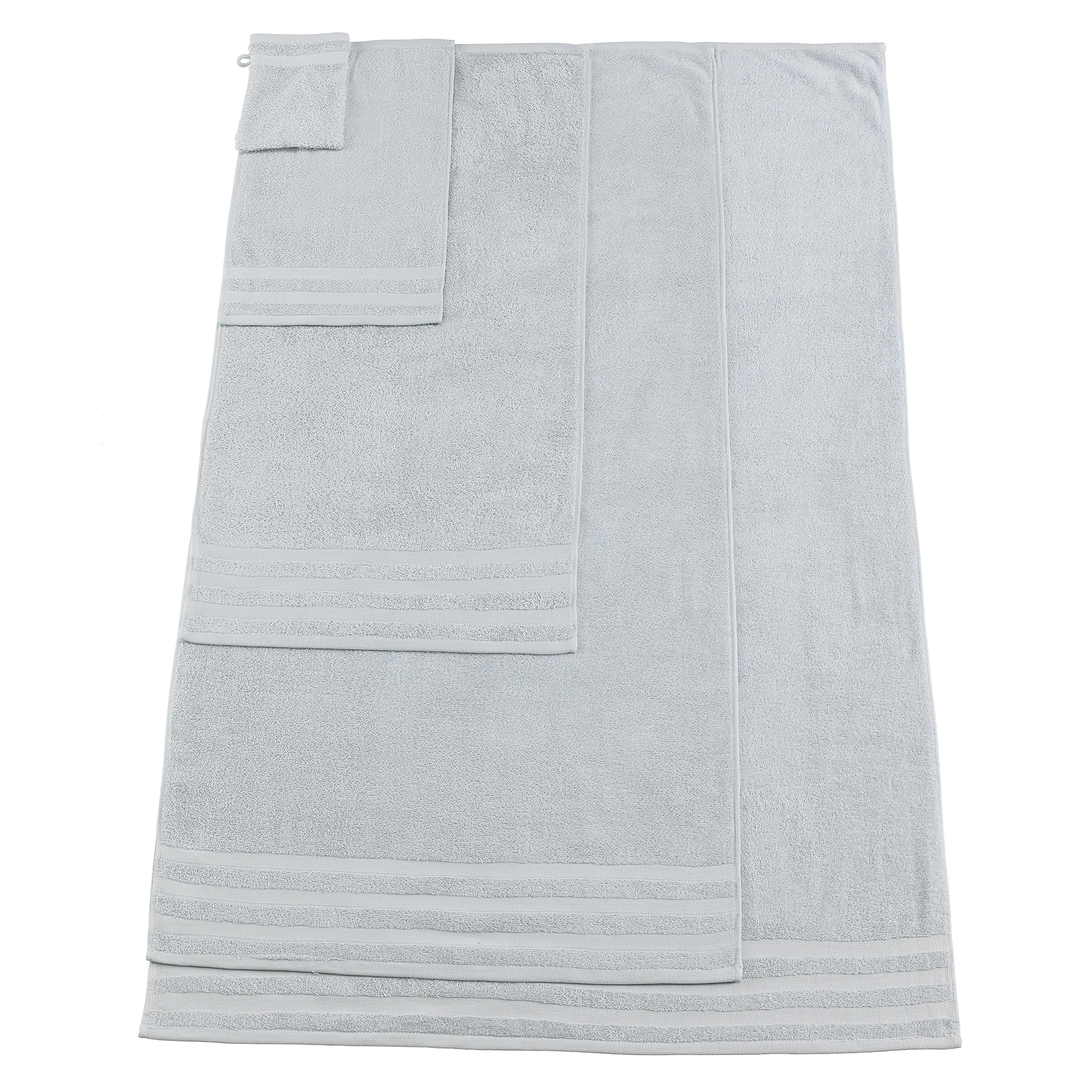 Duschtuch - silber - Baumwolle - 70x140 cm