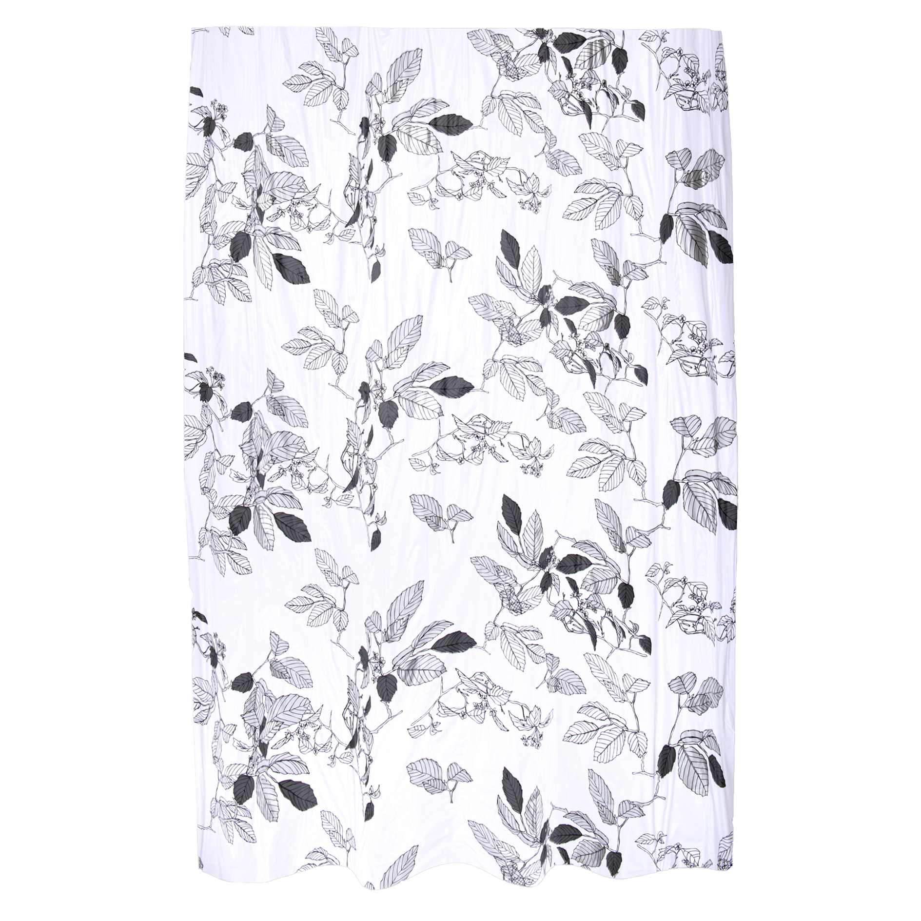 Duschvorhang - grau - Blumen - 180x200 cm