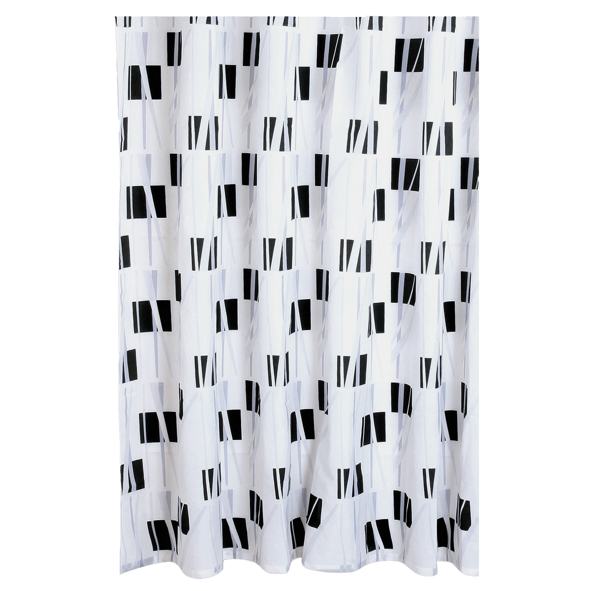 Duschvorhang - weiß-schwarz - 180x200 cm