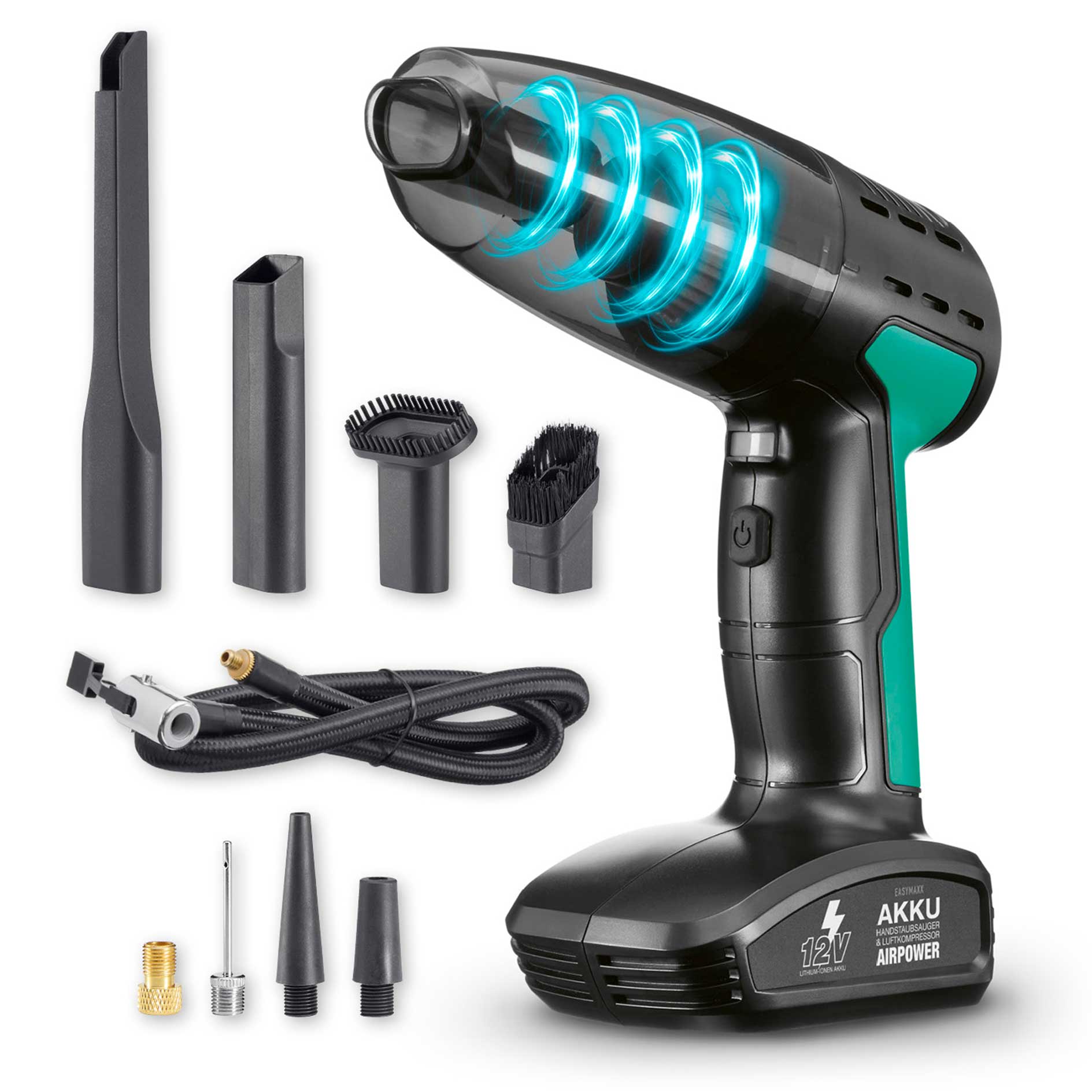 EASYMAXX Akku-Handstaubsauger und Luftkompressor 19905 - schwarz-grün