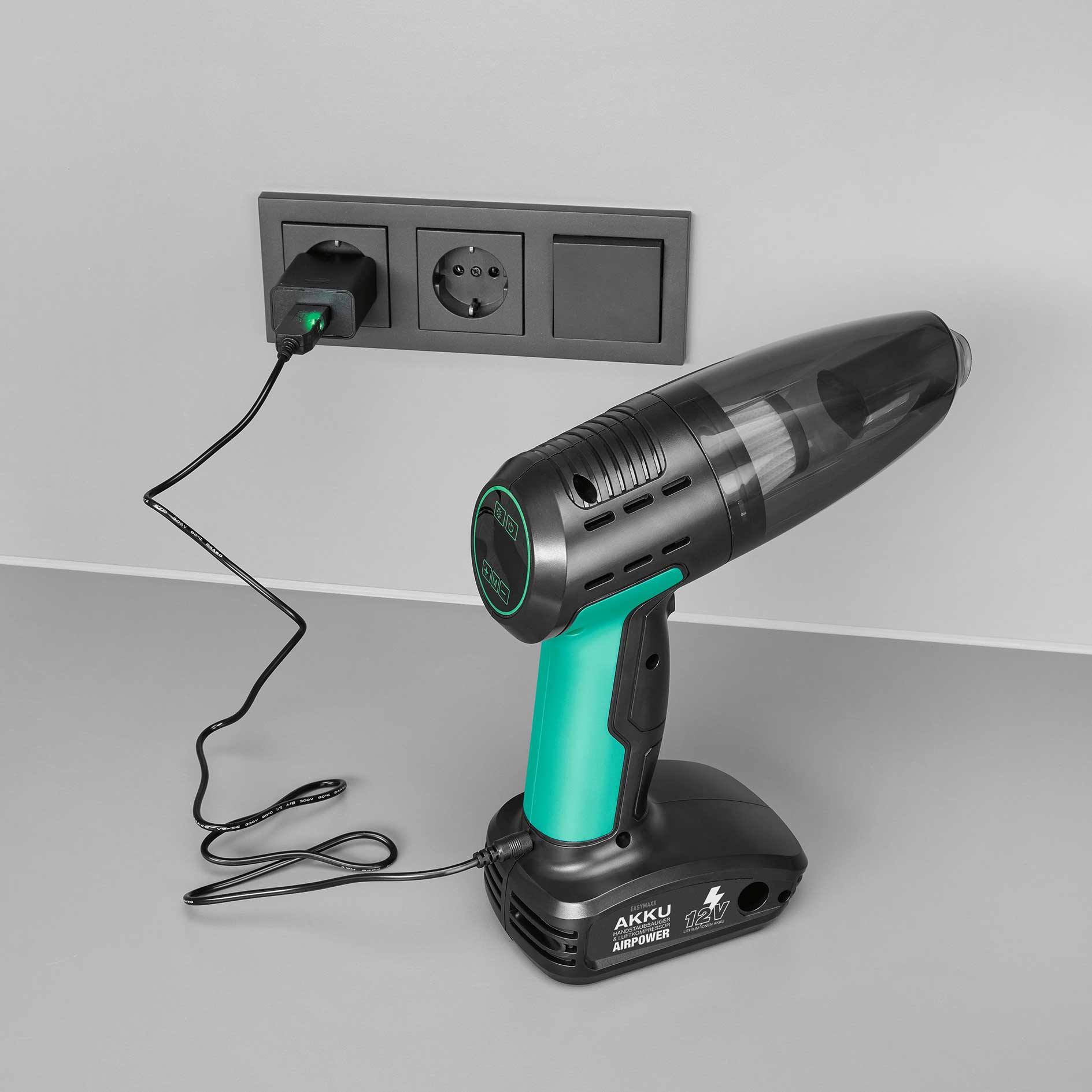 EASYMAXX Akku-Handstaubsauger und Luftkompressor 19905 - schwarz-grün