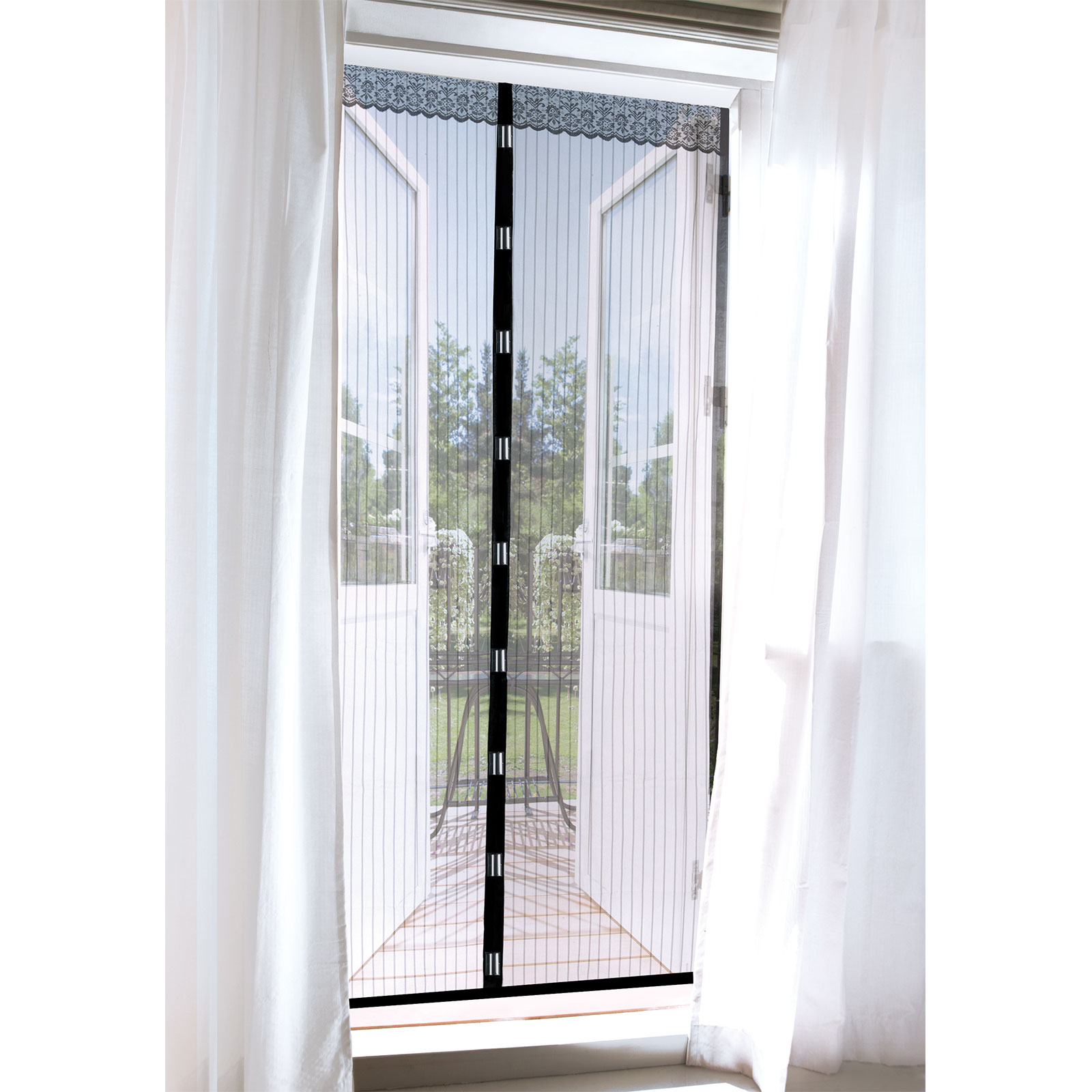 EASYmaxx Moskitonetz Magic Klick - schwarz - 90x210 cm