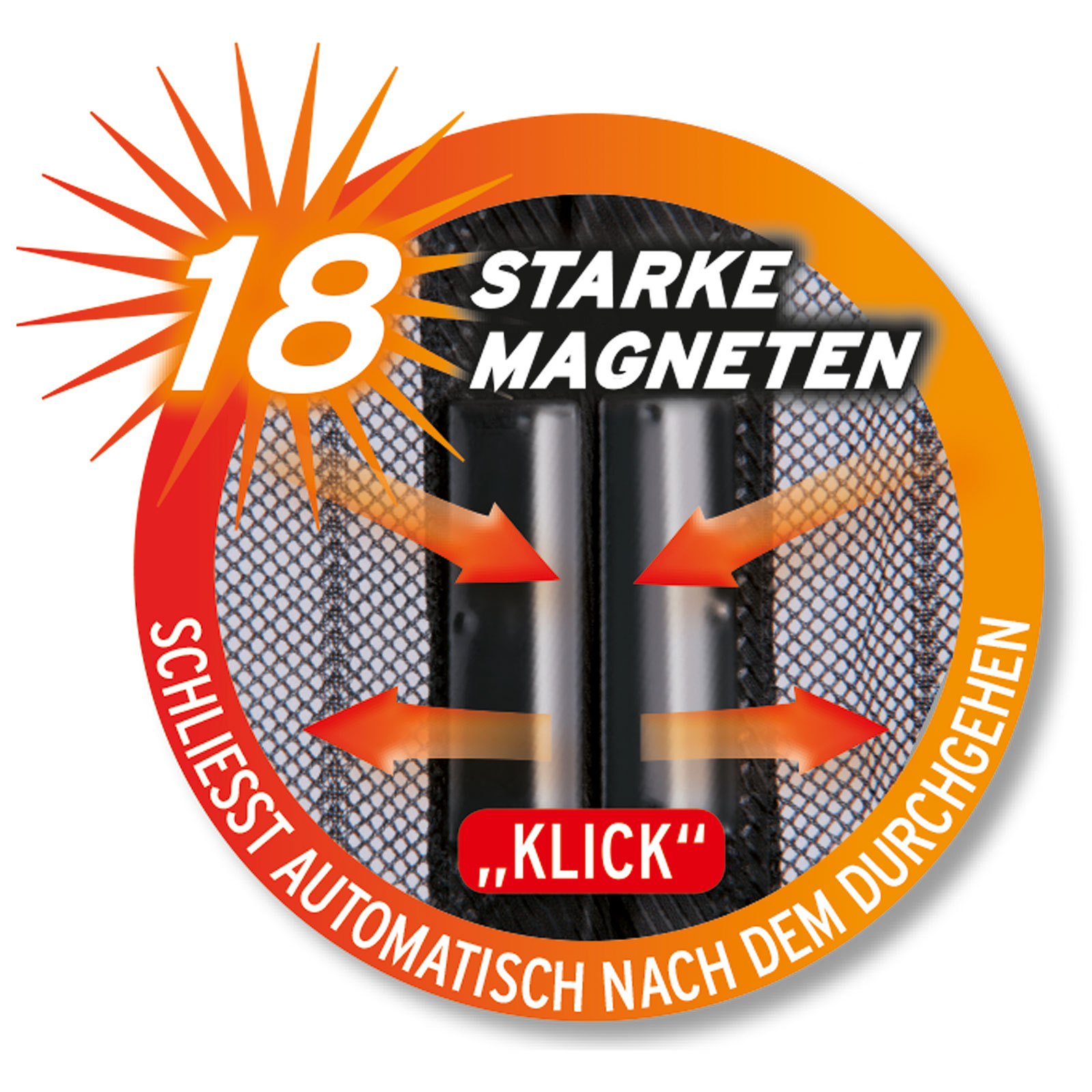 EASYmaxx Moskitonetz Magic Klick - schwarz - 90x210 cm