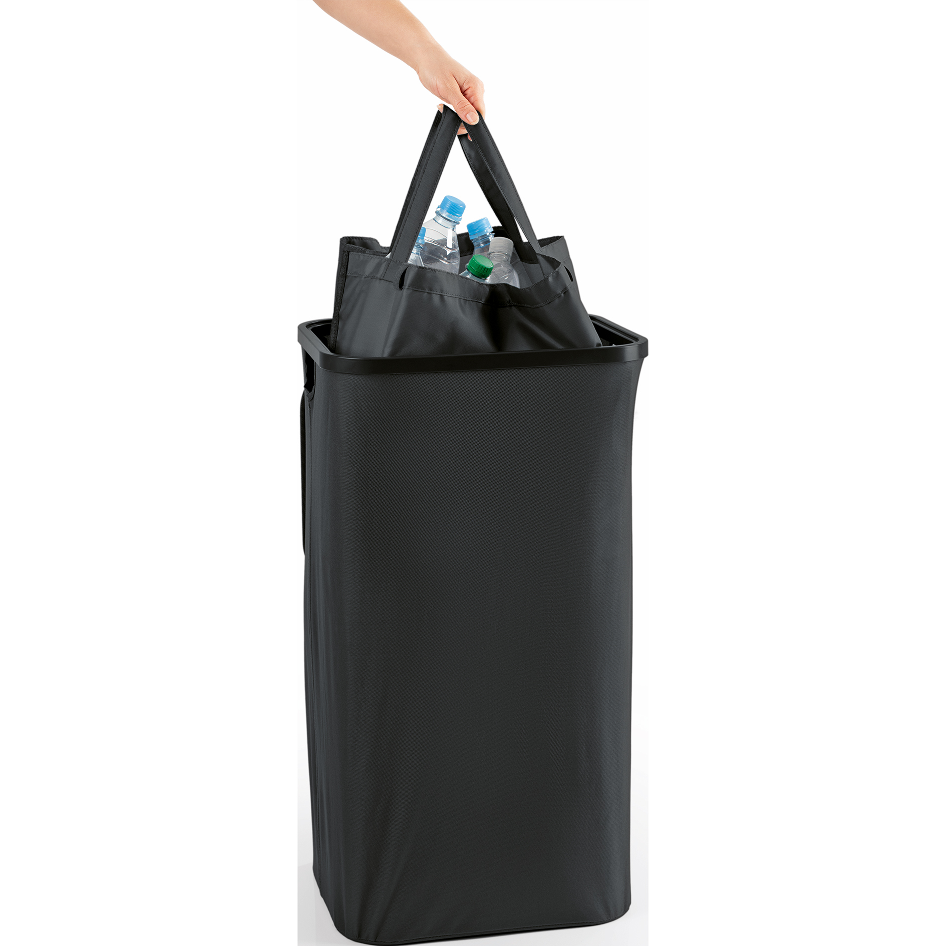 EASYMAXX Pfandflaschen-Sammelbehlter - schwarz - mit Tragetaschen | Online  bei ROLLER kaufen