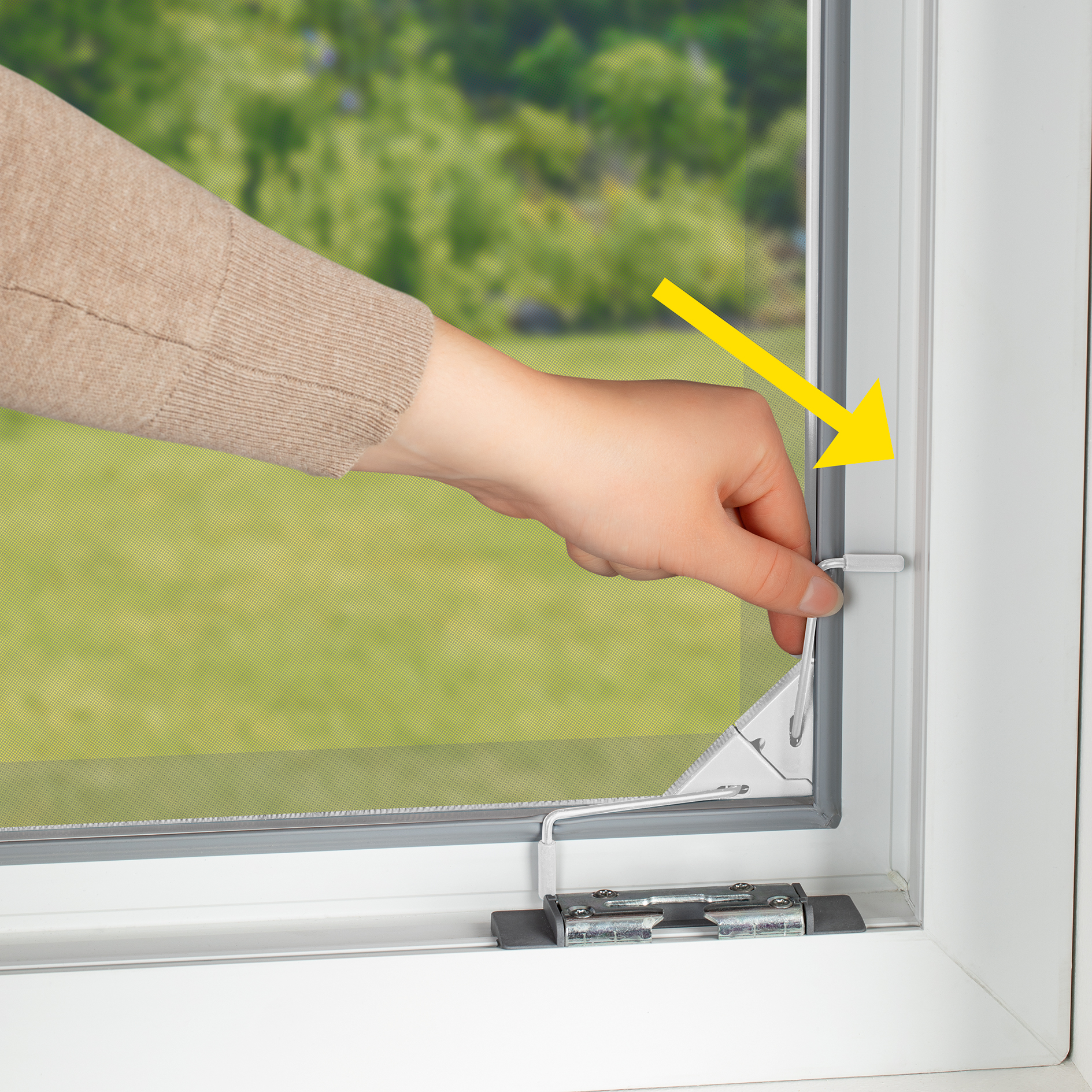 EASYMAXX Teleskop-Moskitonetz MAGIC FIT - weiß - für Standardfenster