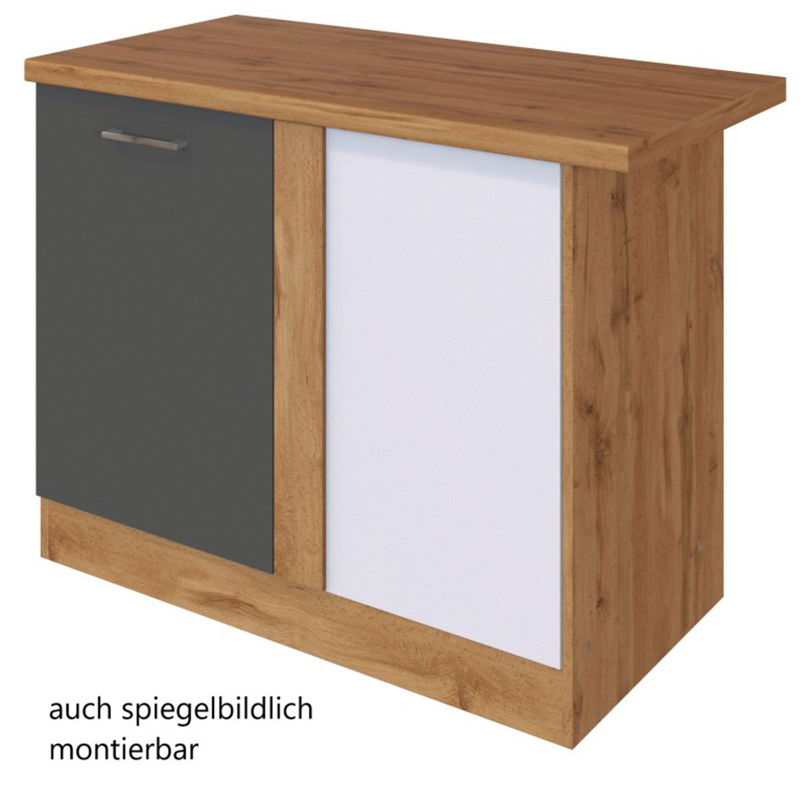Eck-Anrichte SORRENTO - anthrazit-Wotan Eiche - 100 cm breit