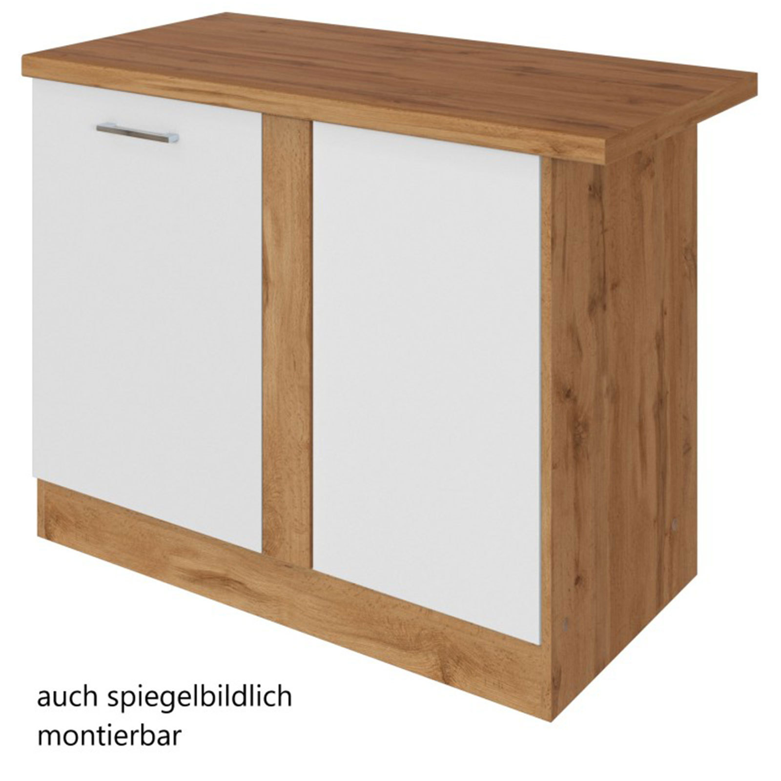 Eck-Anrichte SORRENTO - weiß-Wotan Eiche - 100 cm breit