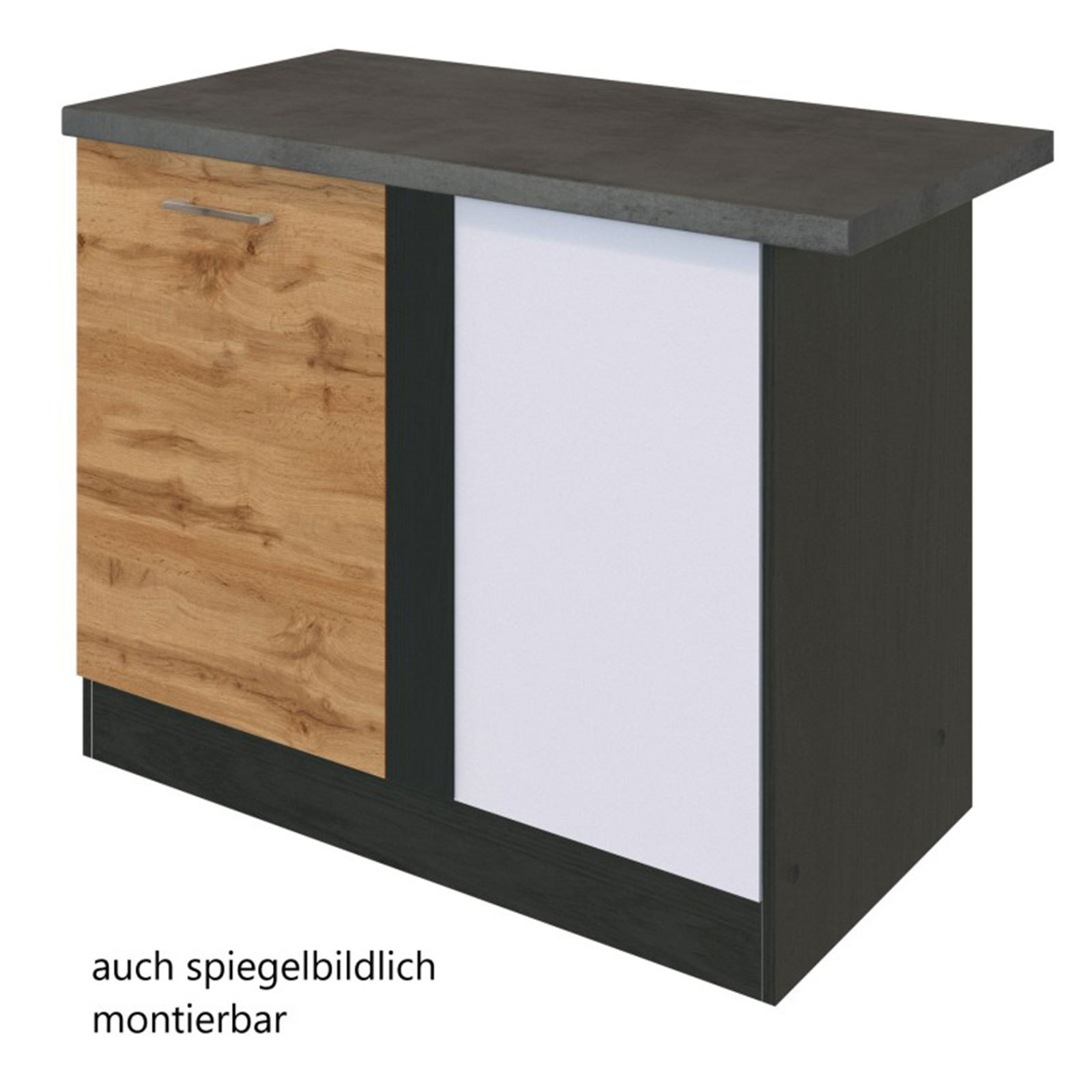 Eck-Anrichte SORRENTO - Wotan-Eiche - grafit - 100 cm breit