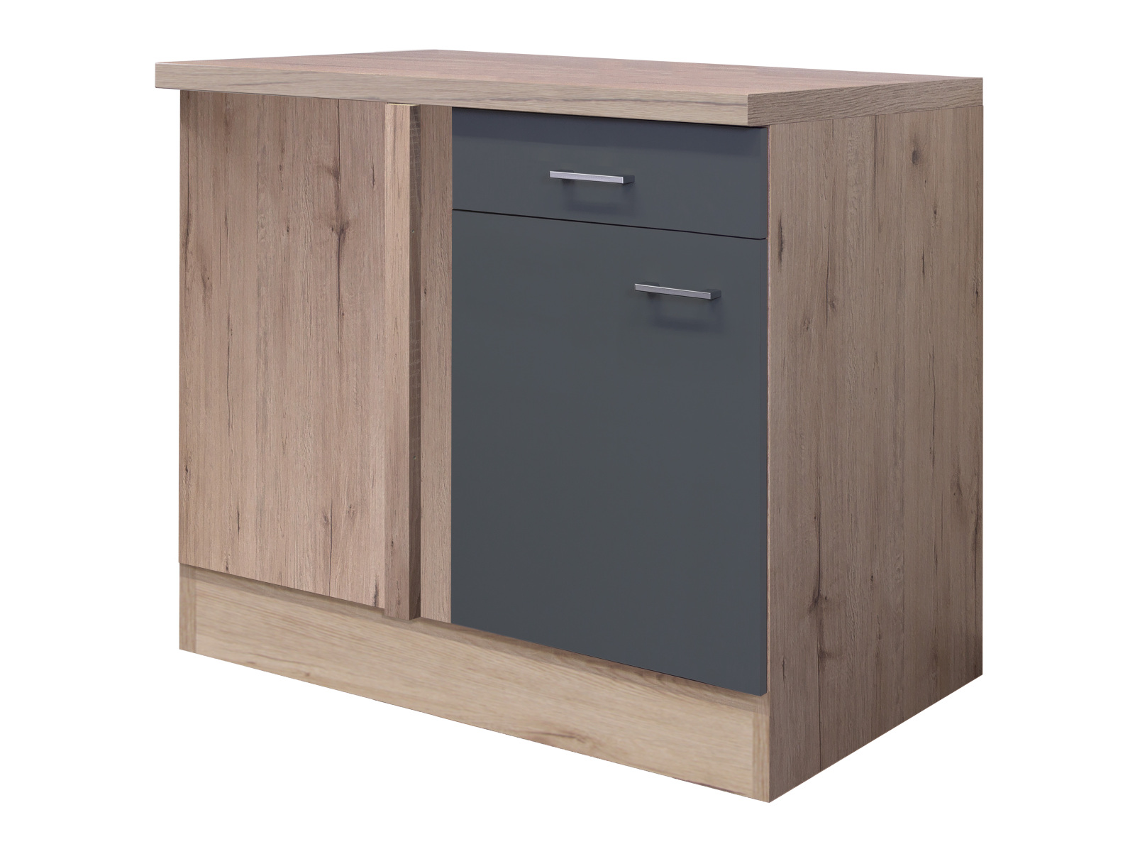 Eck-Unterschrank MORENA - San Remo Eiche - Basaltgrau matt