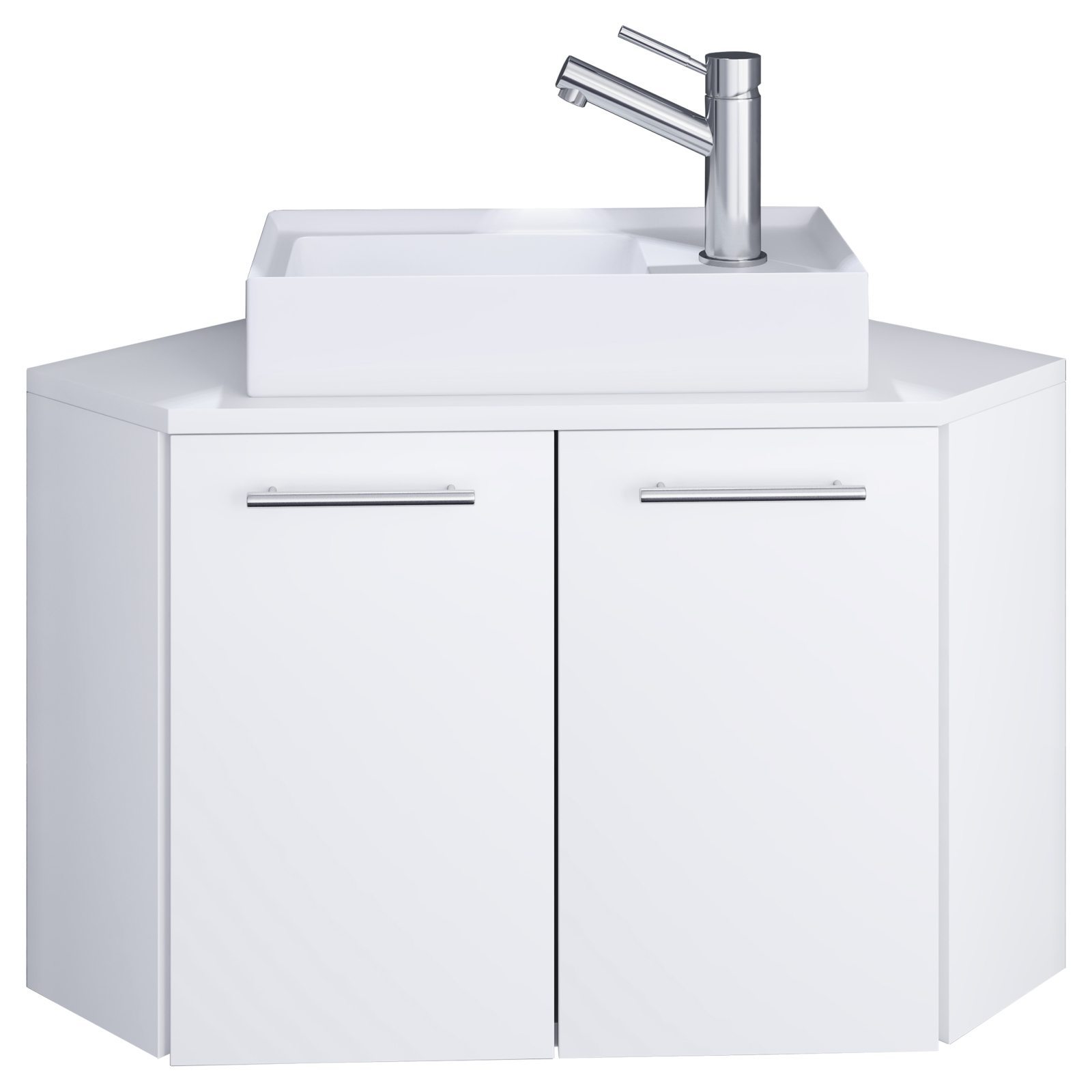Eck-Waschtisch VILOSA - weiß - 50 cm