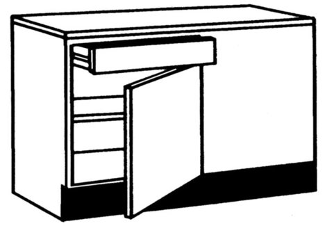 Eckanrichte MATRIX - weiß Lacklaminat - weiß - 110 cm breit