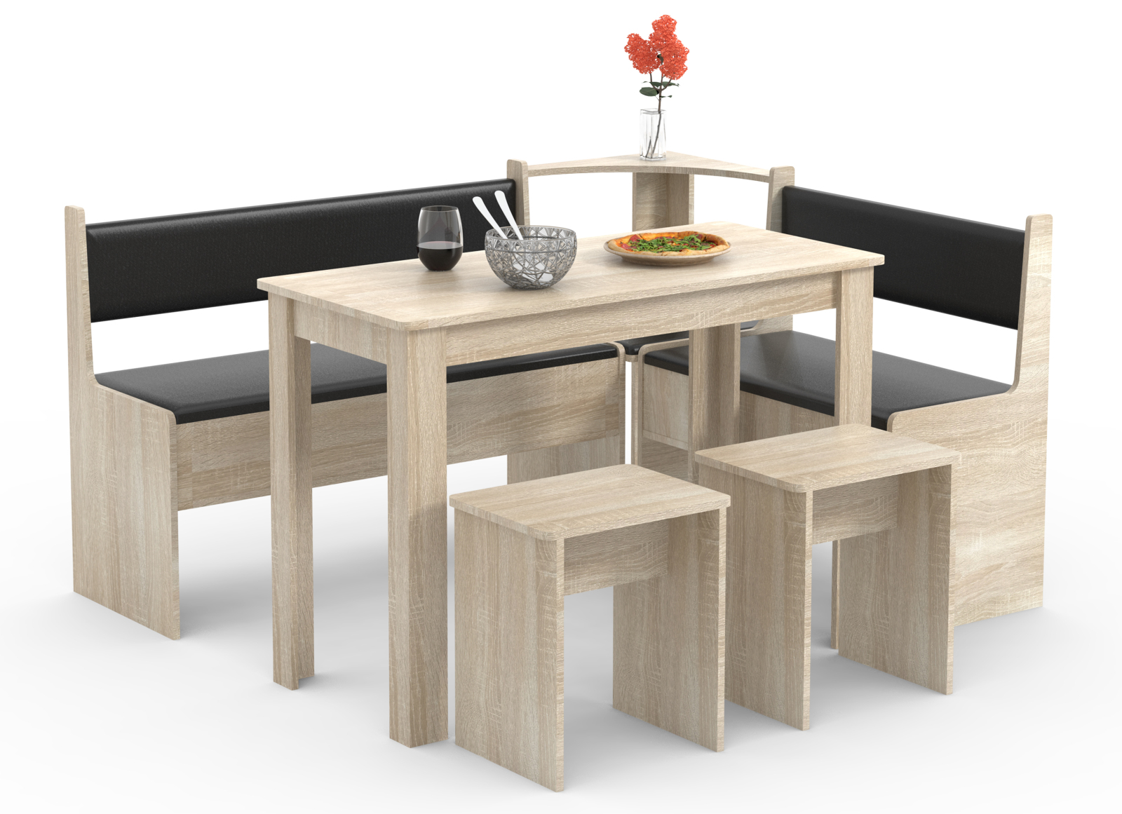Eckbank-Set ESAL MAXI - Sonoma Eiche - beidseitig montierbar