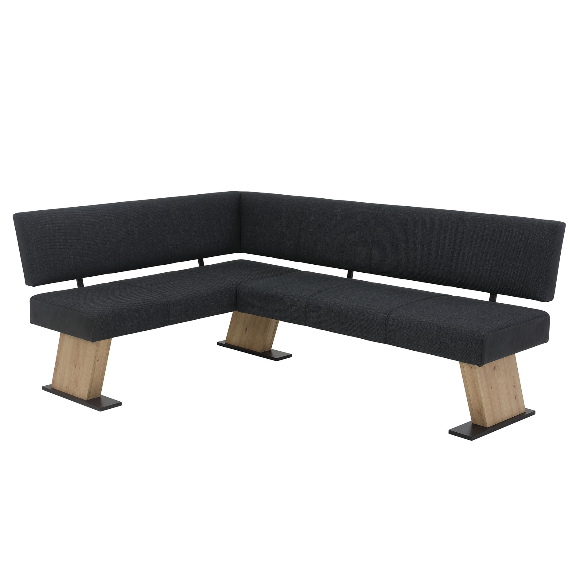 Eckbank - Vintage anthrazit - Federkorb - 148x203 cm