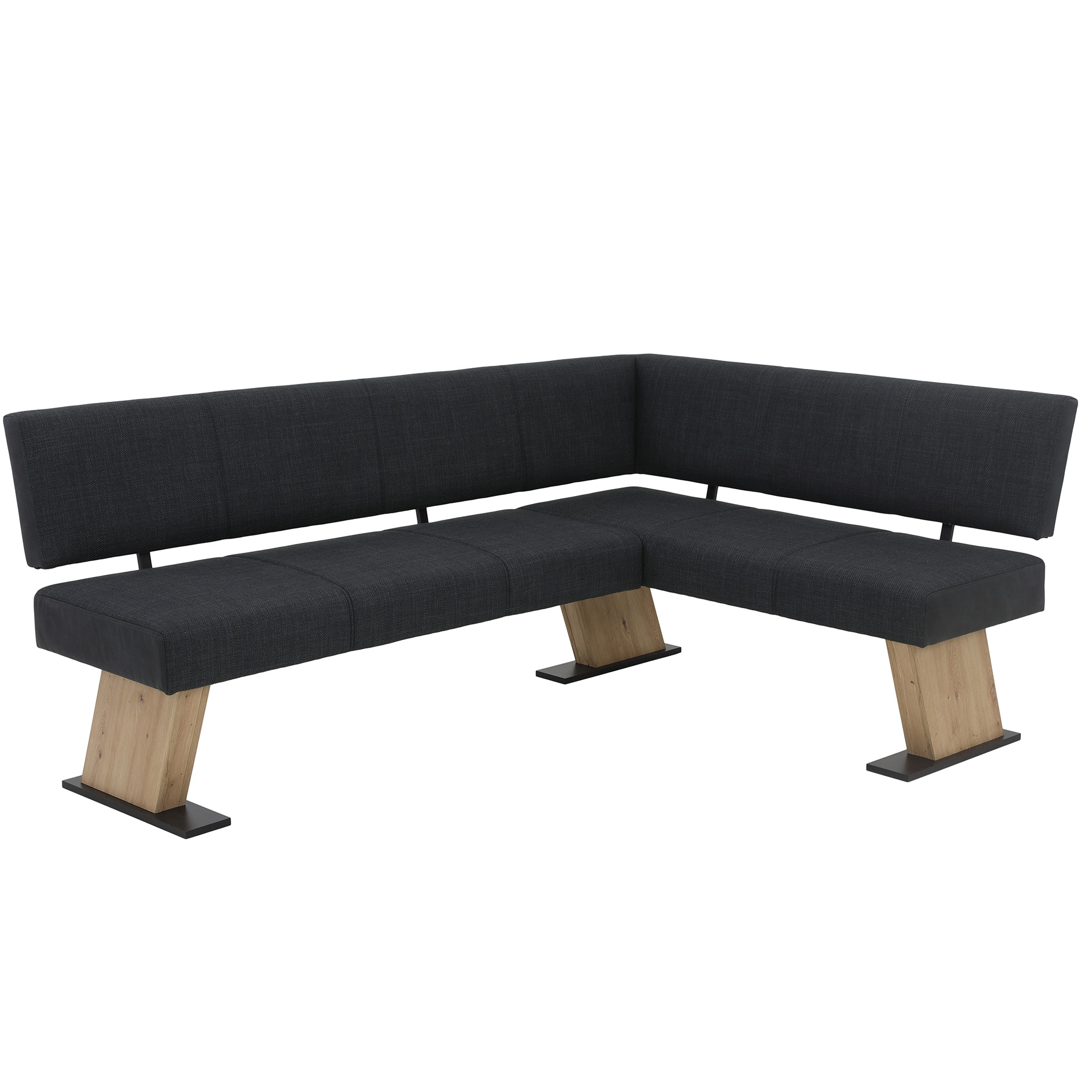 Eckbank - Vintage anthrazit - Federkorb - 203x148 cm