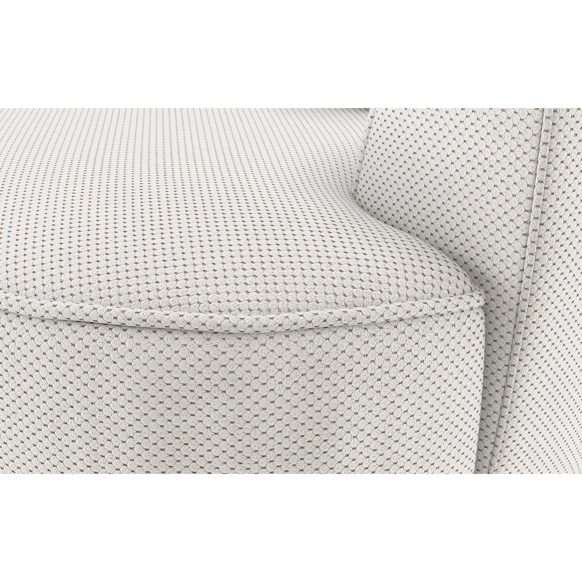Eckgarnitur - cream - Samt - Recamiere links