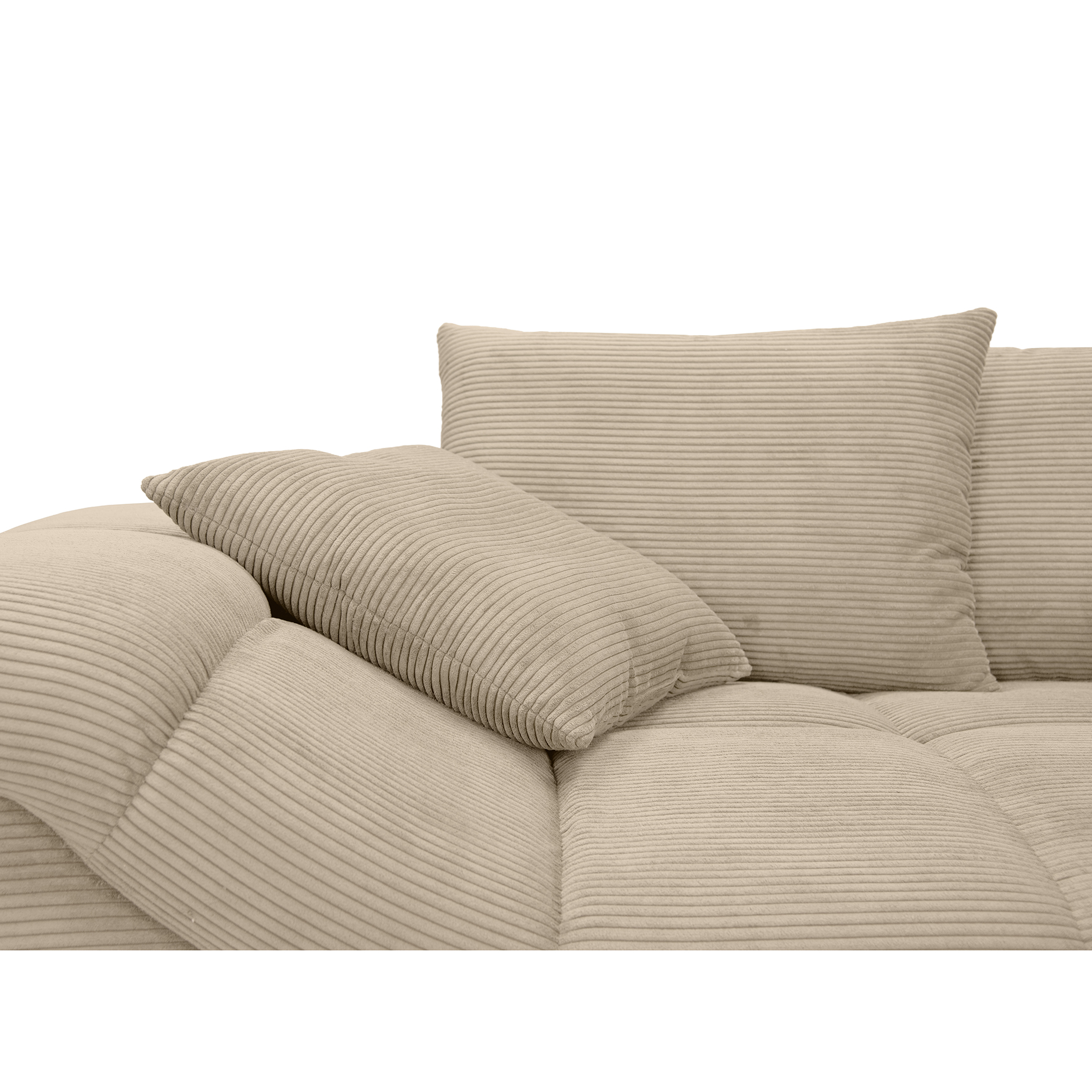 Eckgarnitur - taupe - Cord - inklusive Kissen