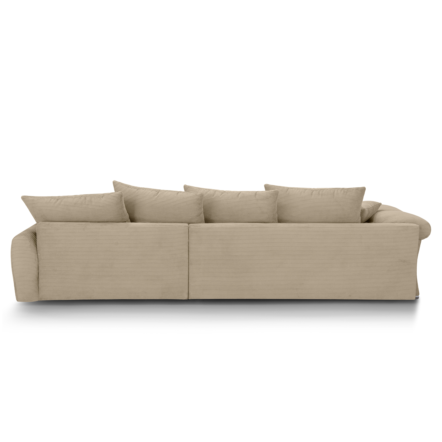 Eckgarnitur - taupe - Cord - inklusive Kissen