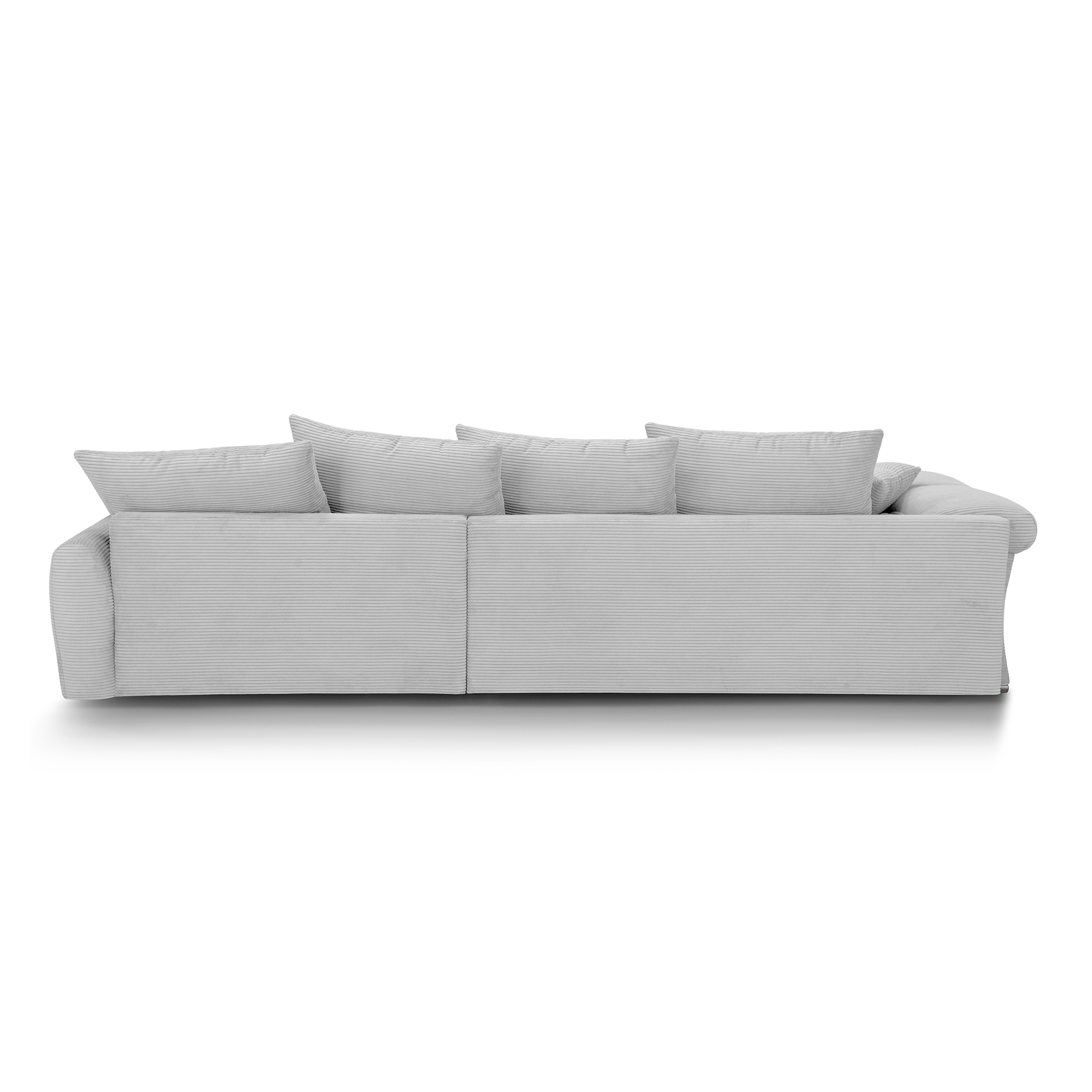 Eckgarnitur - warm grey - Cord - inklusive Kissen