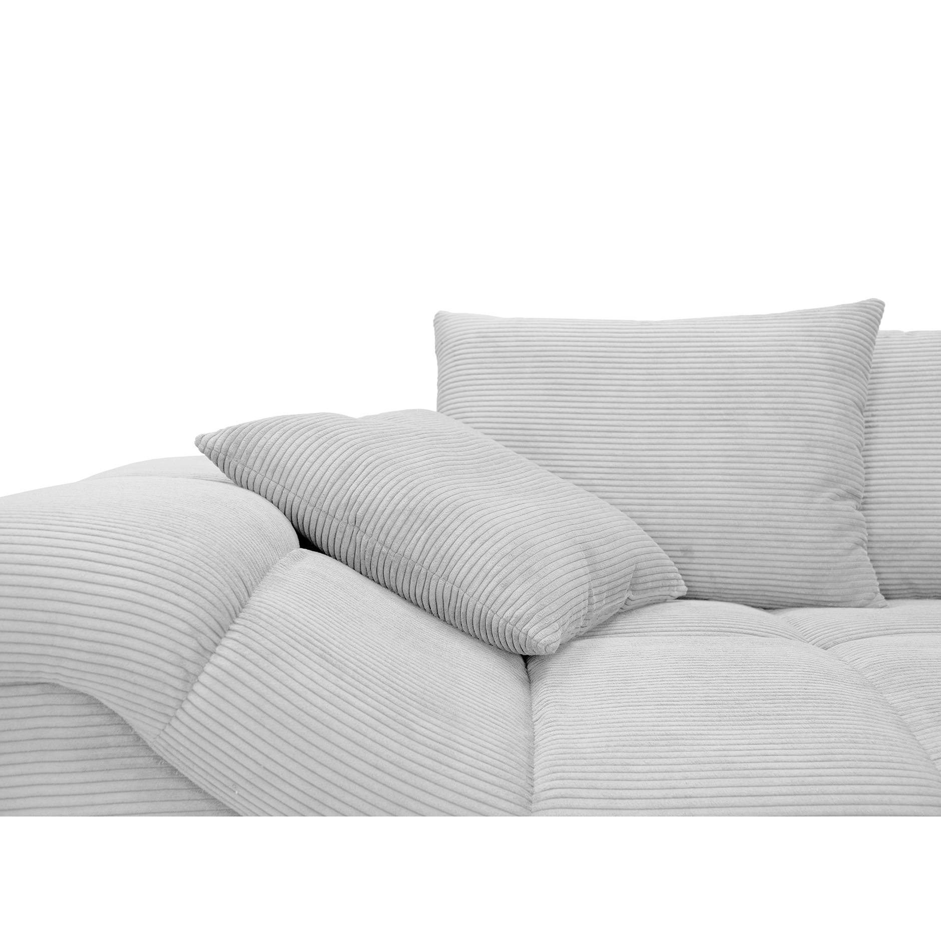 Eckgarnitur - warm grey - Cord - inklusive Kissen