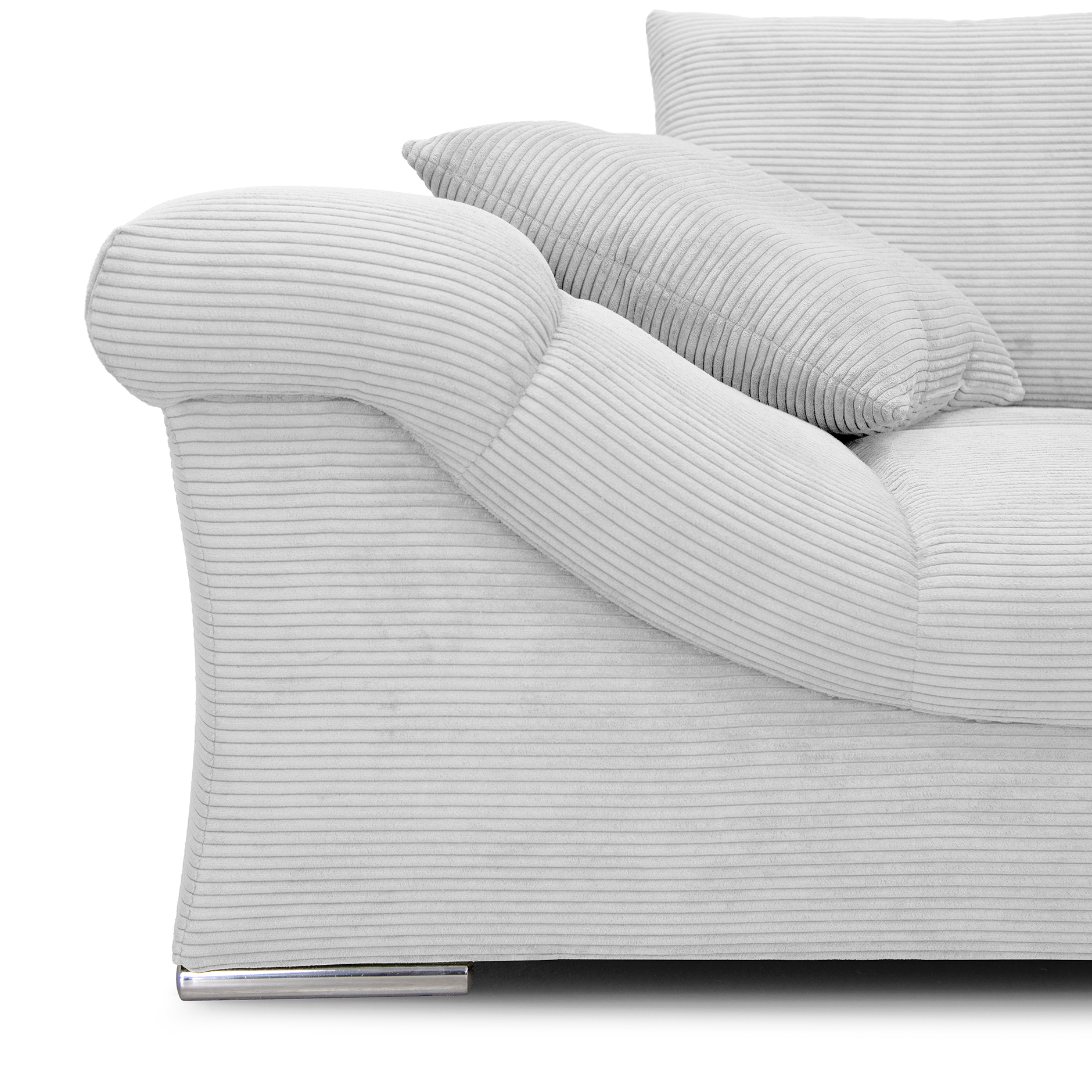 Eckgarnitur - warm grey - Cord - inklusive Kissen