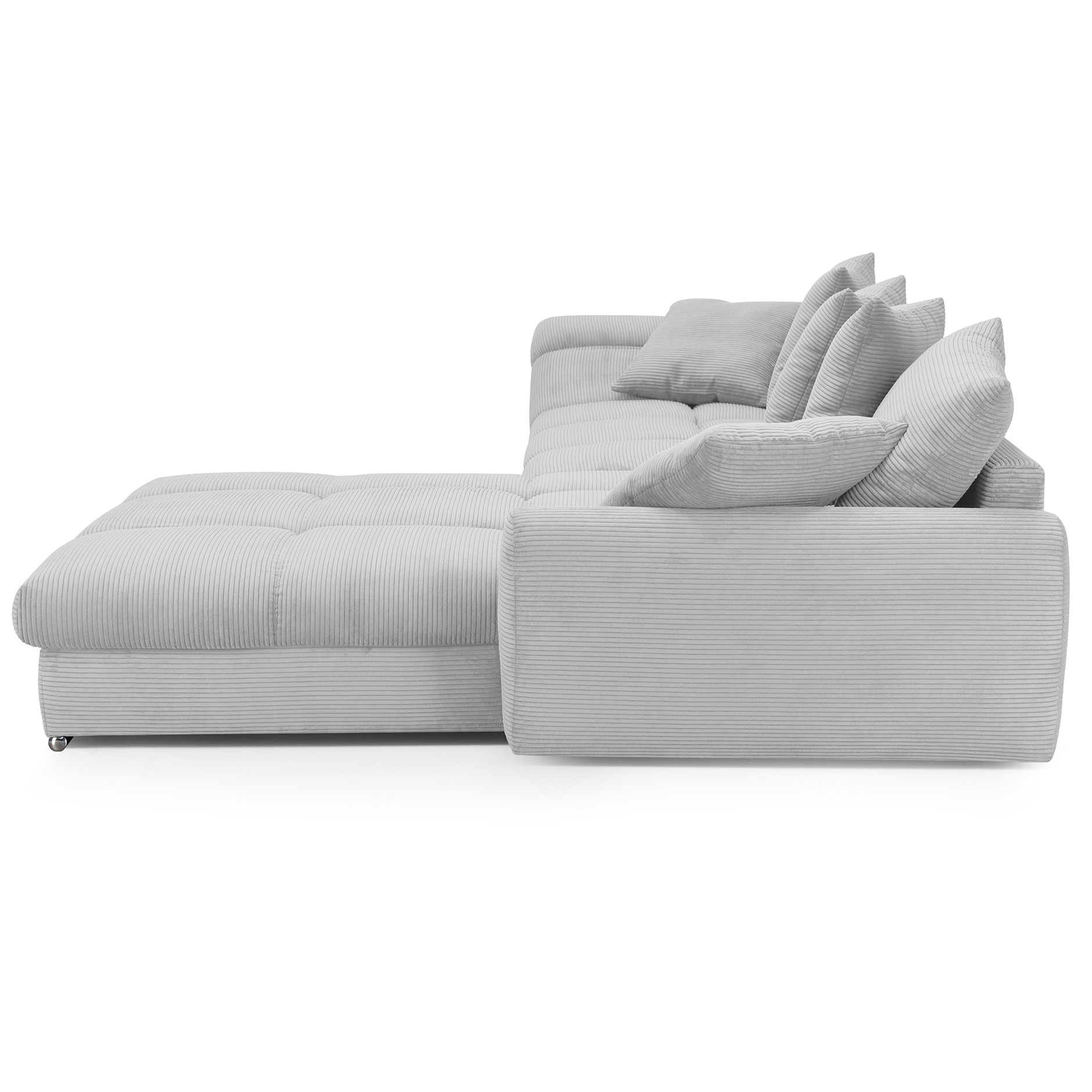 Eckgarnitur - warm grey - Cord - inklusive Kissen