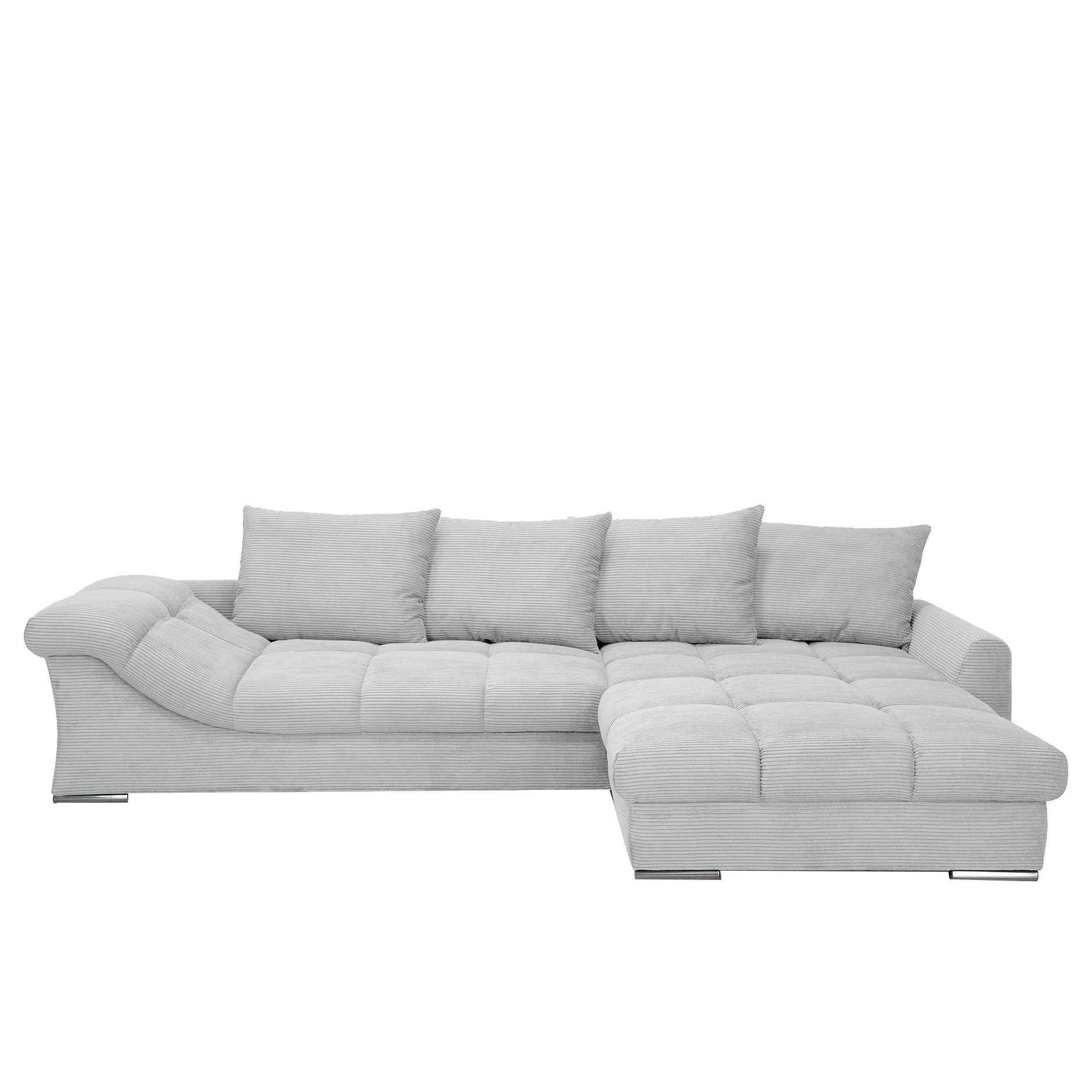 Eckgarnitur - warm grey - Cord - inklusive Kissen