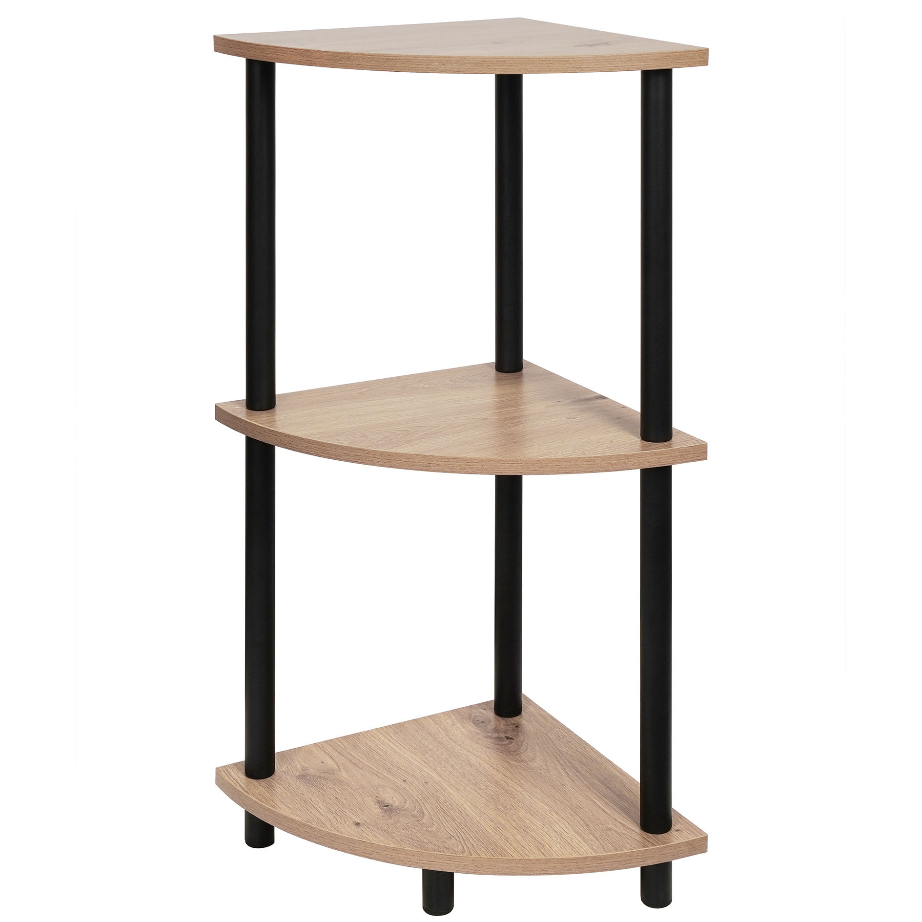 Eckregal - Artisan Eiche - schwarz - 76 cm