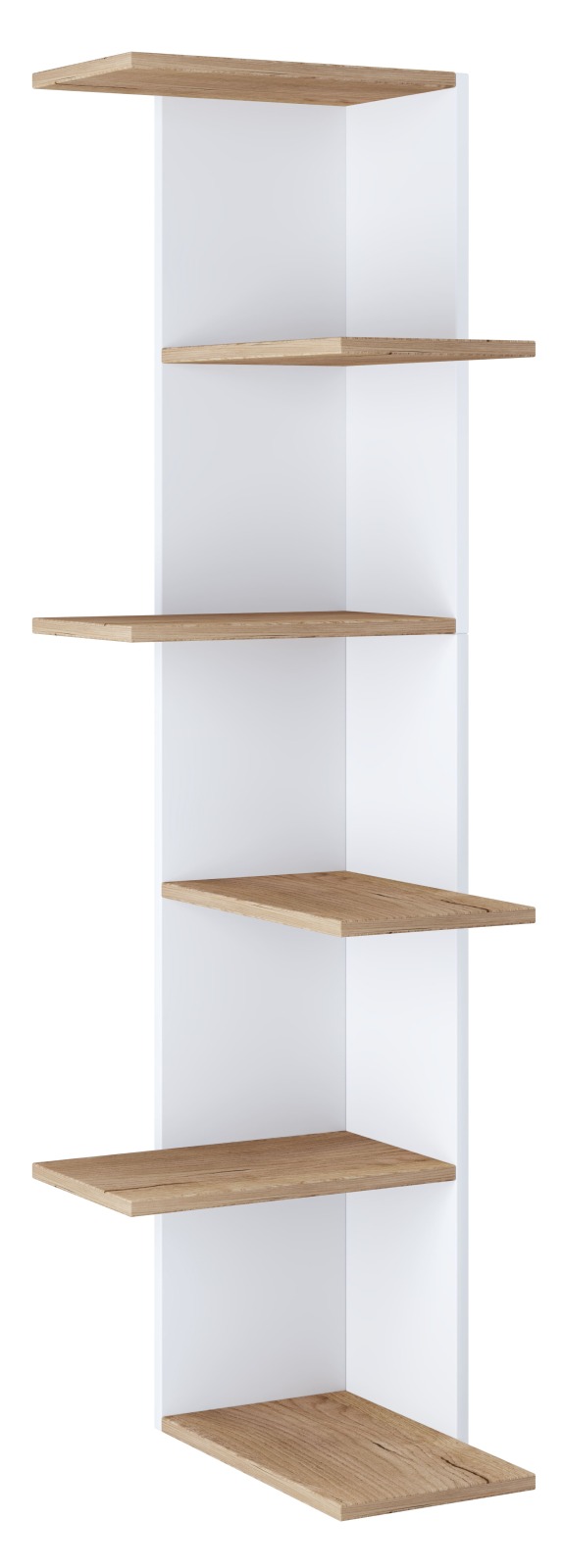 Eckregal BALOS XL - weiß - Honig Eiche - 140 cm hoch