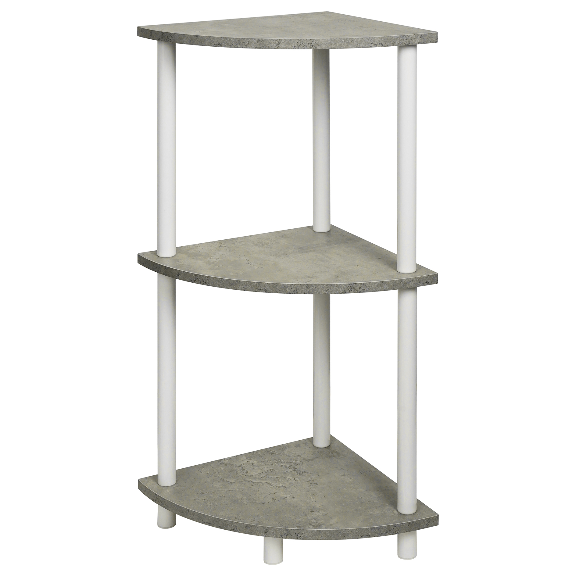 Eckregal - Betonoptik - weiß - 76 cm