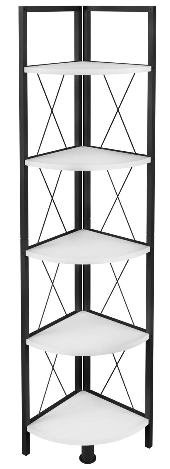 Eckregal INSASI 5 - weiß-schwarz - 160 cm hoch