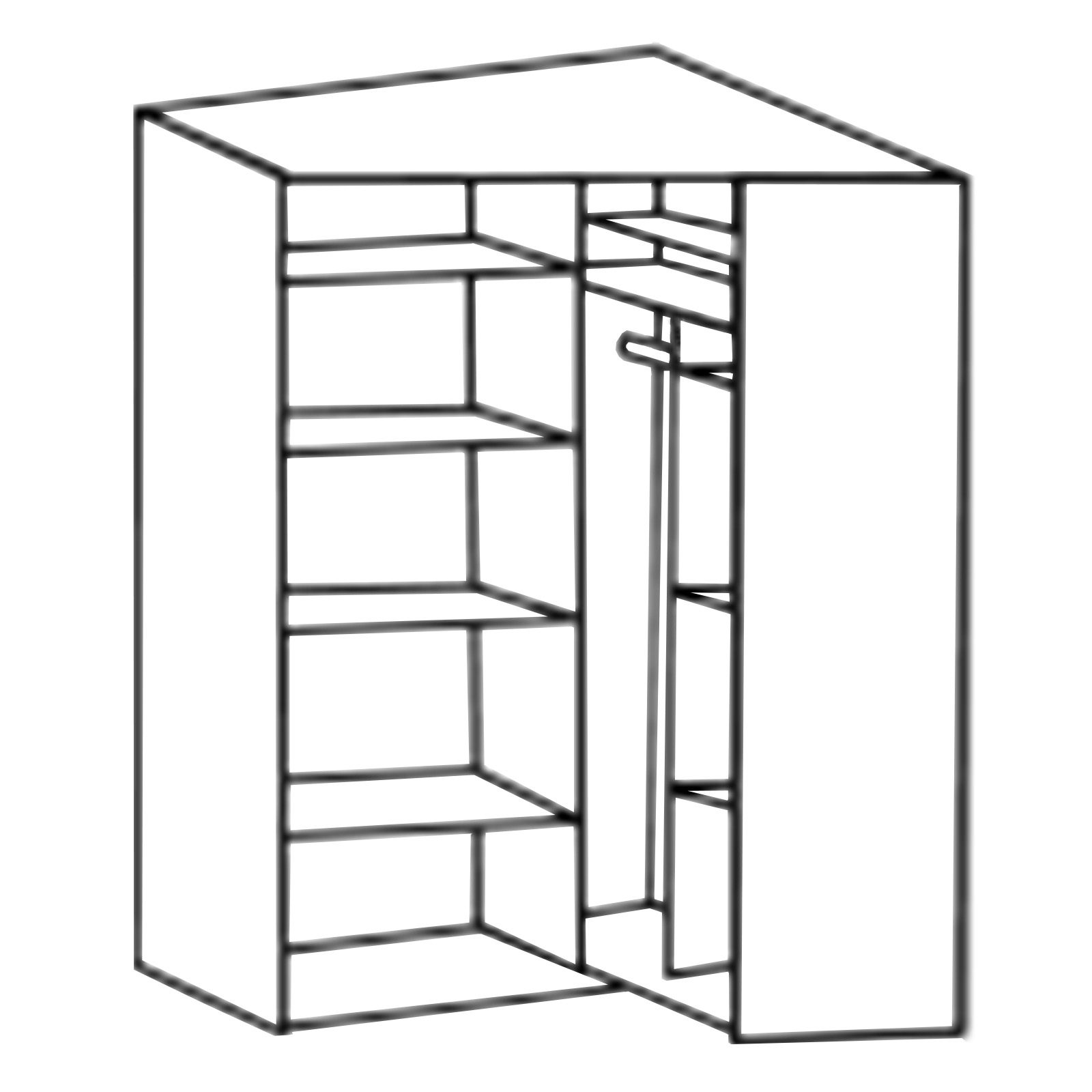 Eckschrank - Alpinweiß - 120 cm