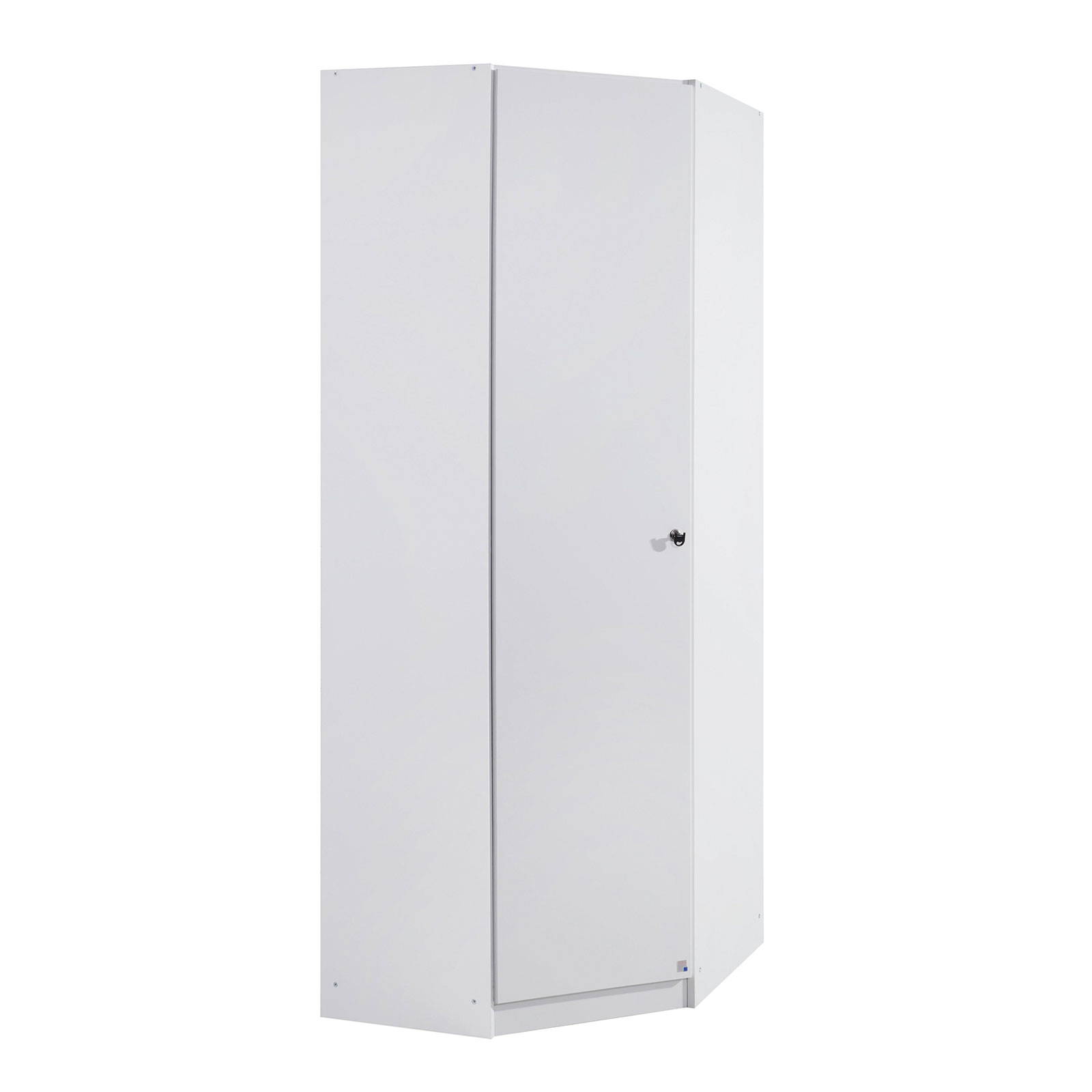 Eckschrank - alpinweiß - abschließbar - 85 cm breit