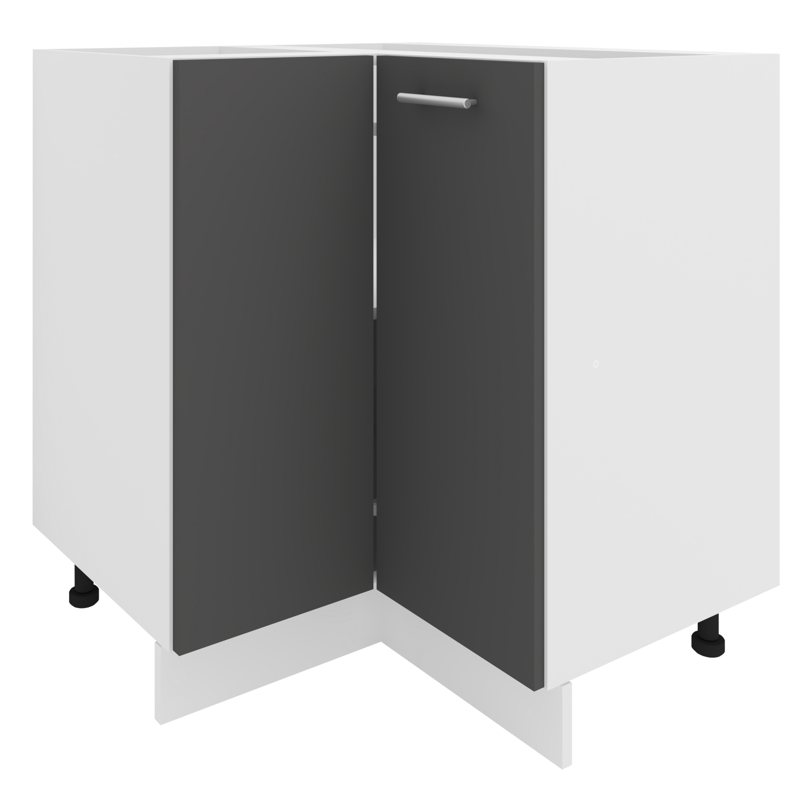 Eckschrank ESILO - anthrazit - weiß - 76x76 cm